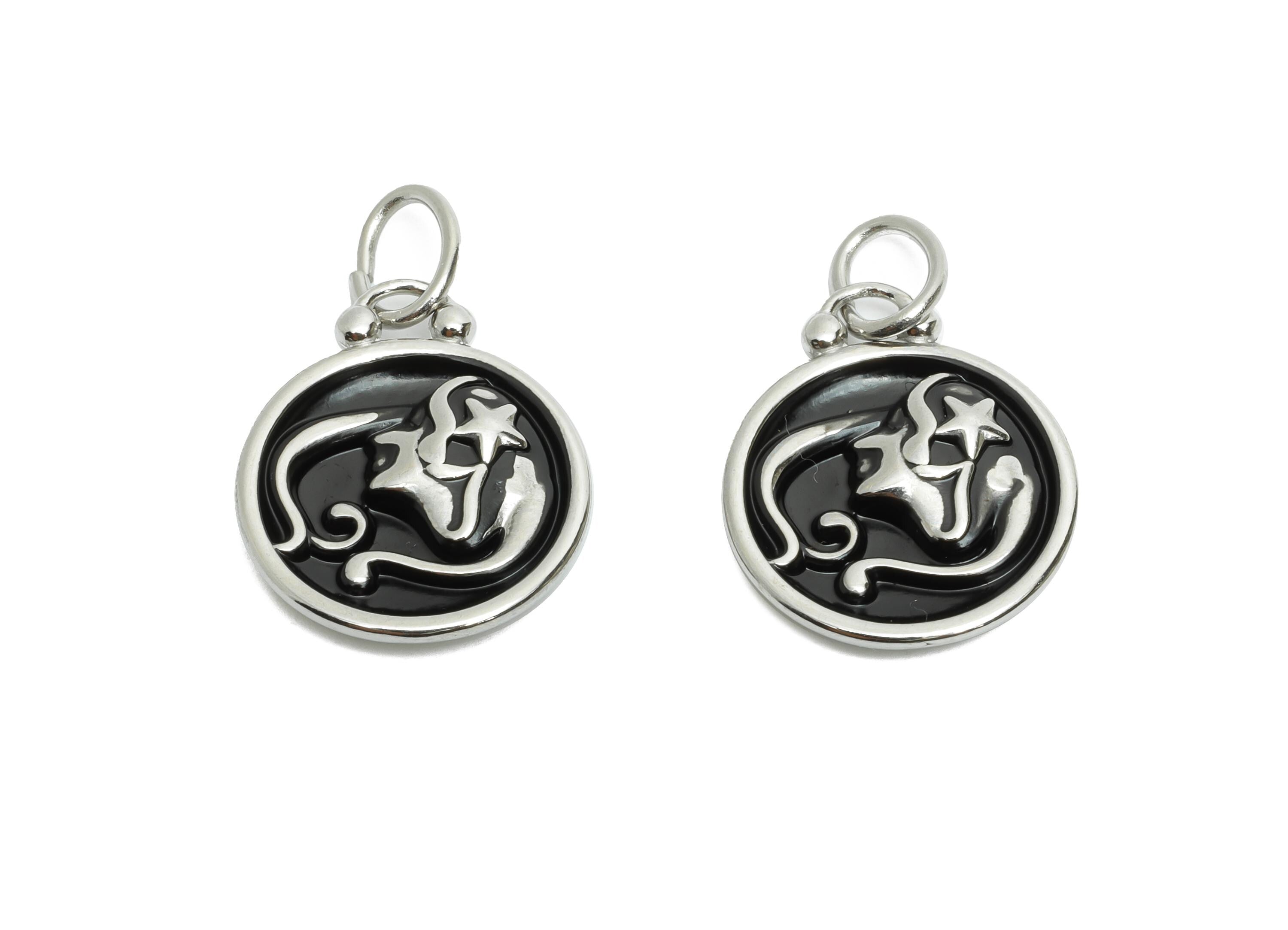 Virgo Zodiac Pendant - Enamel Stainless Steel Horoscope Pendant - Stainless Steel Virgo Charm - Modern Zodiac Pendant - 20x16x2mm - SS1567 - DOMEDBAZAAR