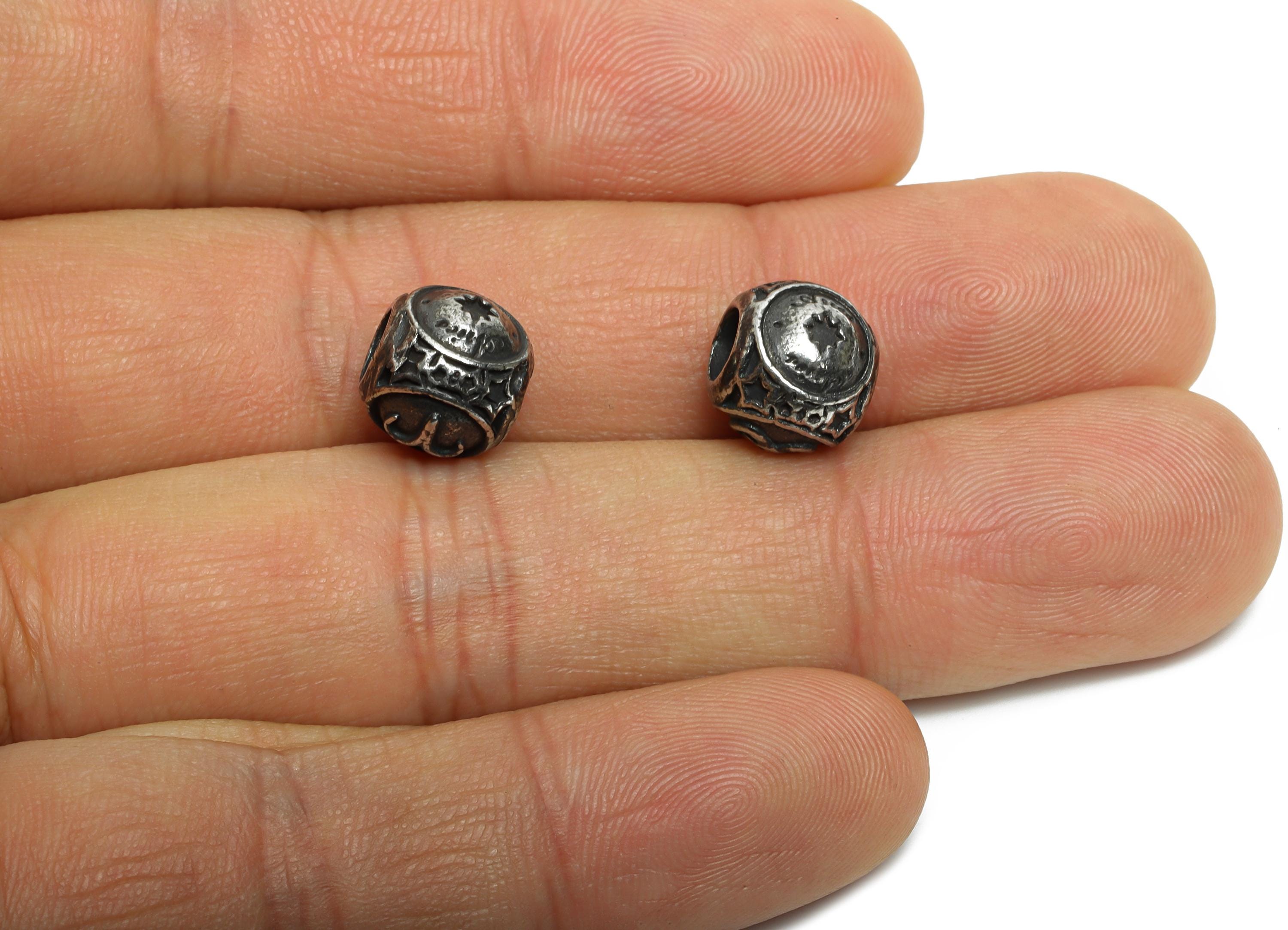 Steel Aries Zodiac Beads - Astrology Spacer Bead for Bracelet - 304 Stainless Steel - Horoscope Steel Spacer Beads - 9x10x9.7mm - SS1560C - DOMEDBAZAAR