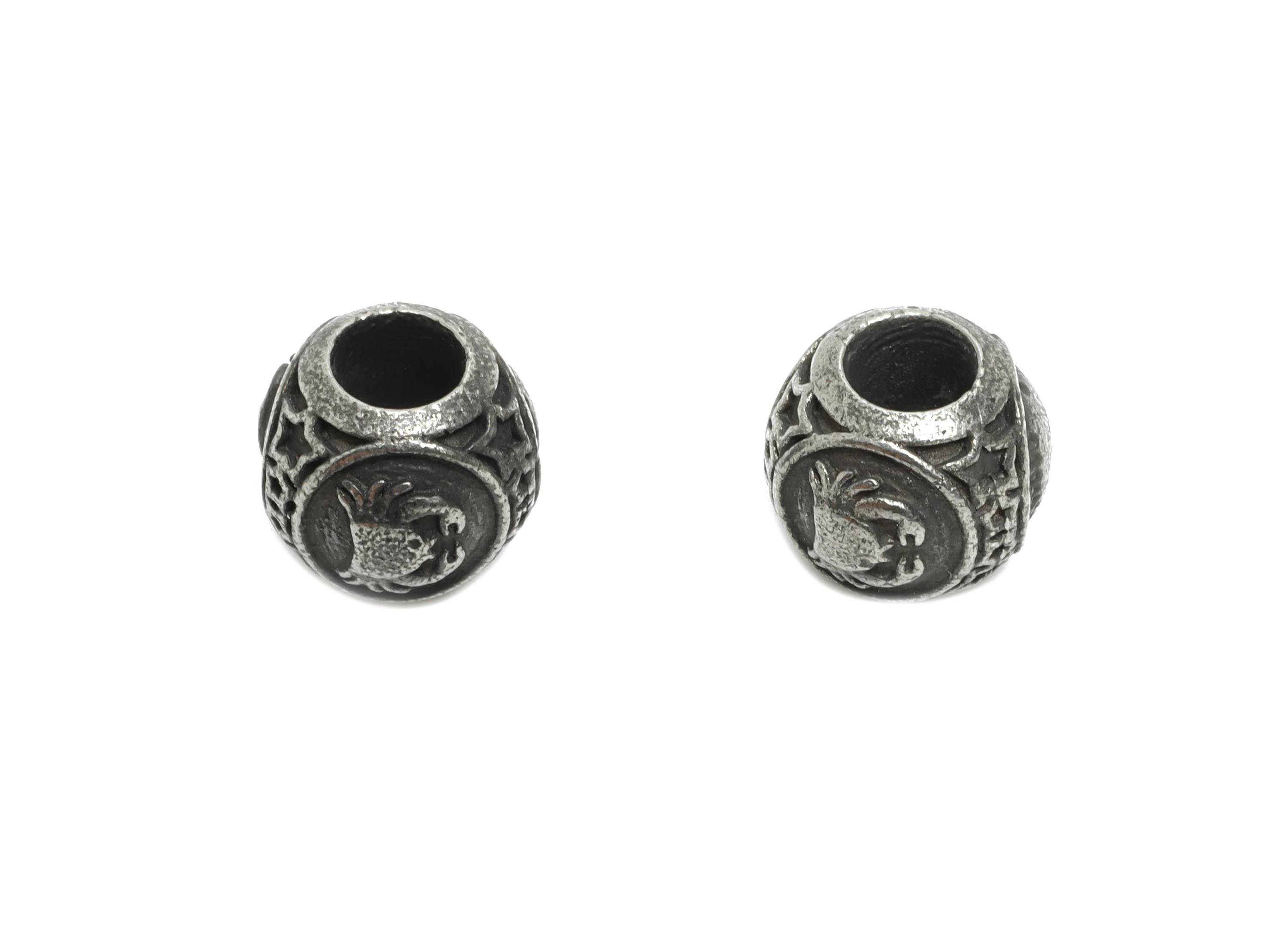 Steel Cancer Zodiac Beads - Astrology Spacer Bead for Bracelet - 304 Stainless Steel - Steel Horoscope Spacer Beads - 9x10x9.7mm - SS1560F - DOMEDBAZAAR