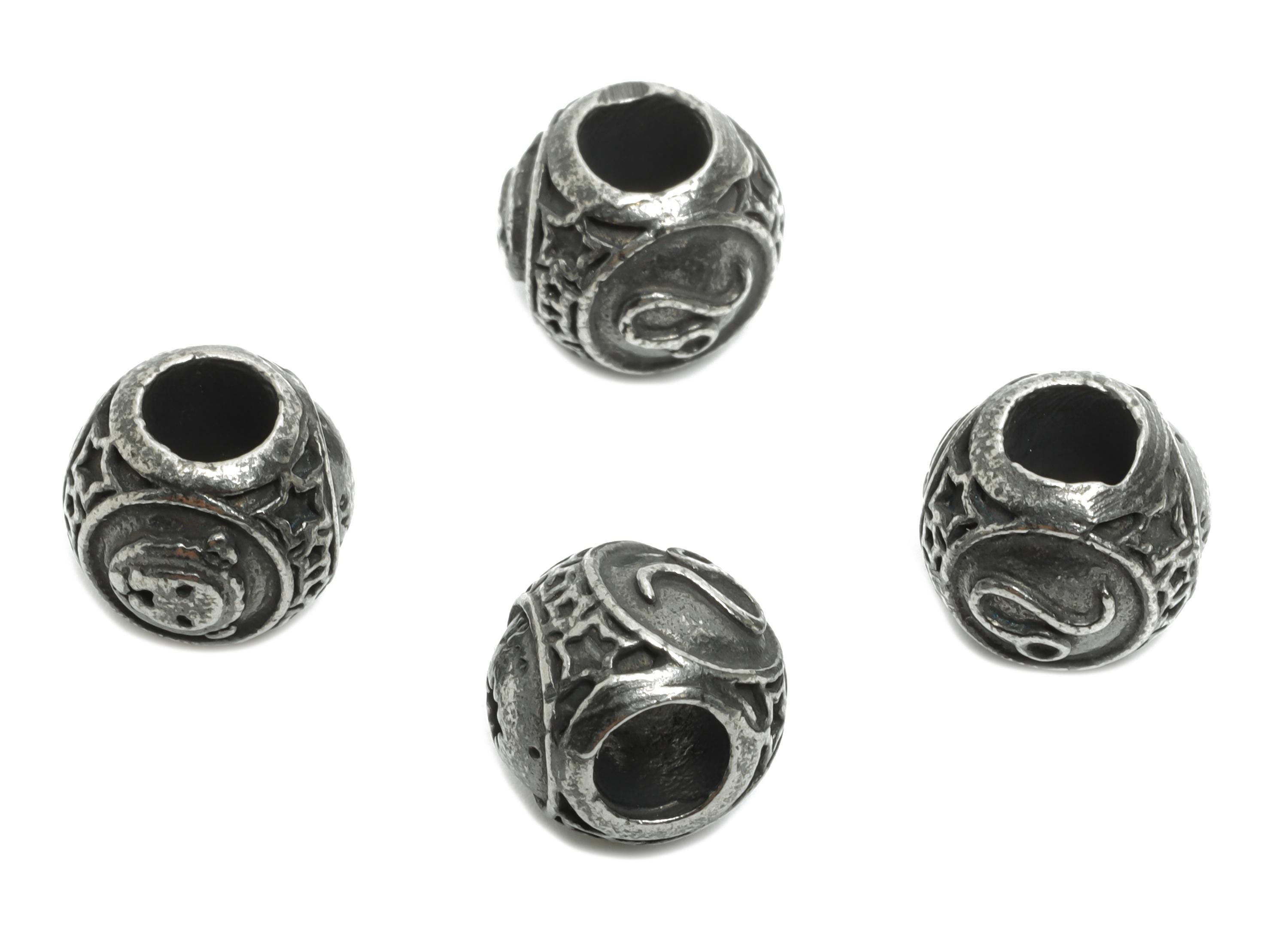 Steel Leo Zodiac Bead - Astrology Spacer Bead for Bracelet - 304 Stainless Steel - Horoscope Bead - Jewelry Component - 9x10x9.7mm - SS1560G - DOMEDBAZAAR