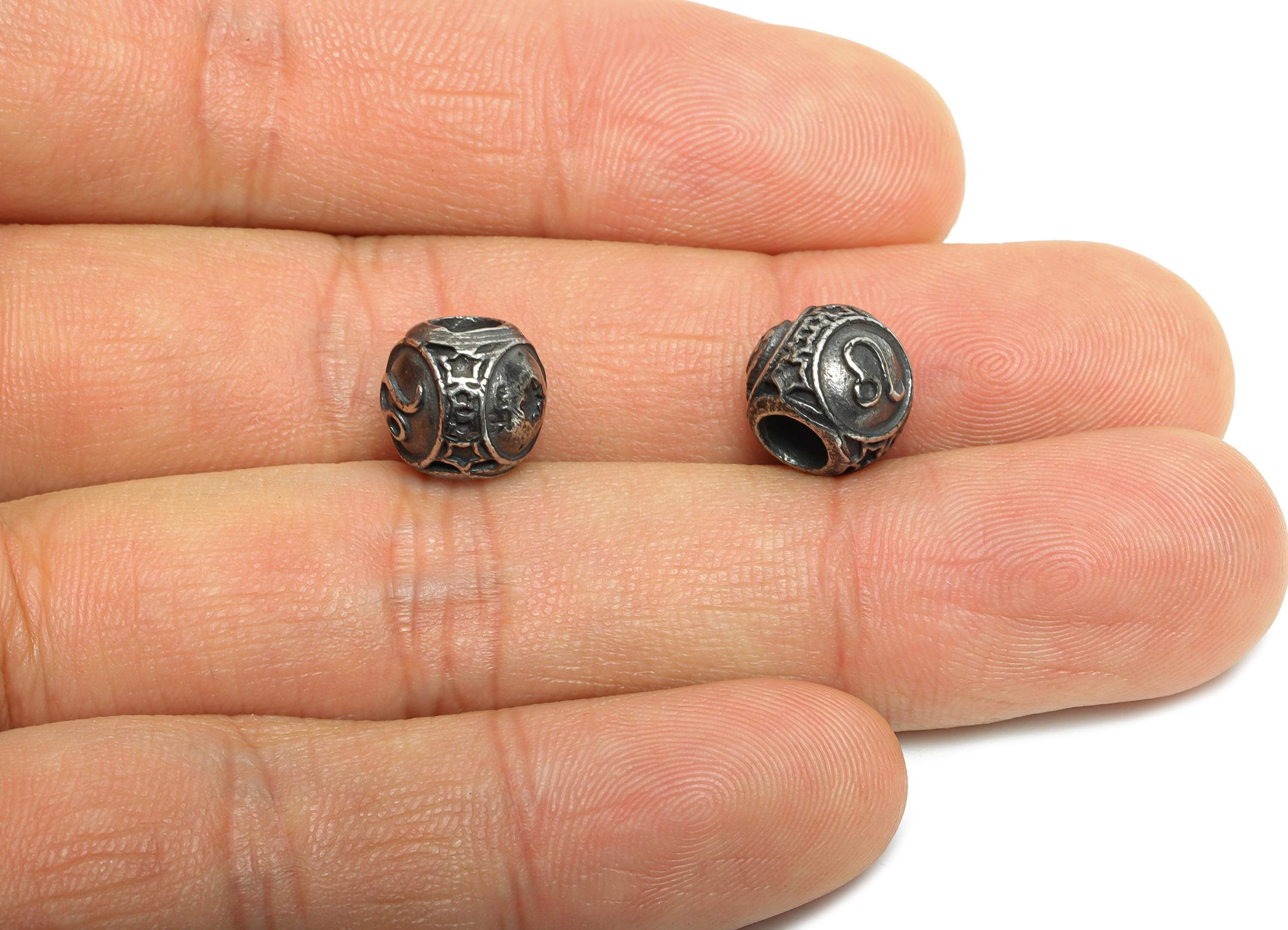 Steel Leo Zodiac Bead - Astrology Spacer Bead for Bracelet - 304 Stainless Steel - Horoscope Bead - Jewelry Component - 9x10x9.7mm - SS1560G - DOMEDBAZAAR