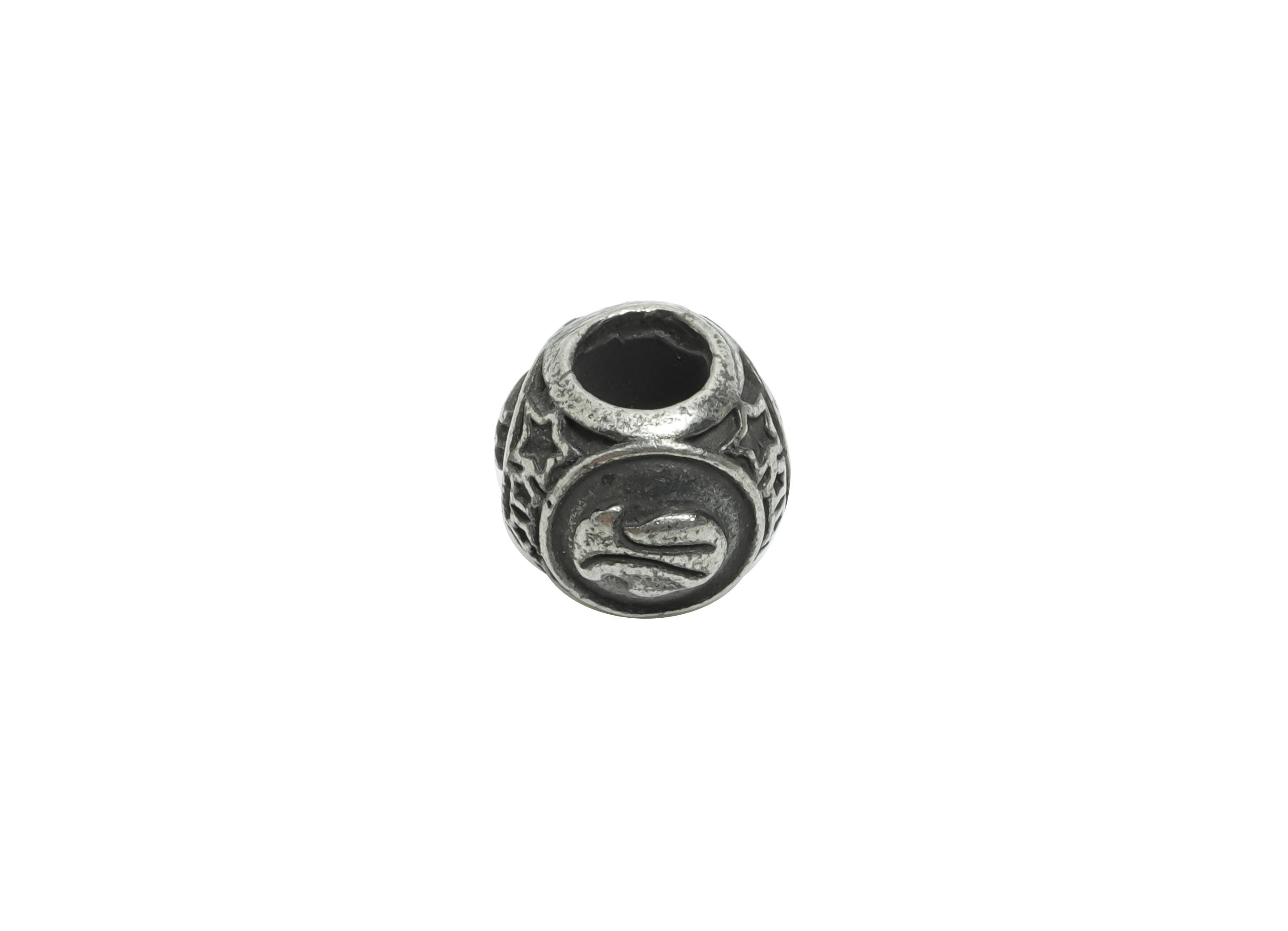 Steel Virgo Zodiac Bead - Astrology Spacer Bead for Bracelet - 304 Stainless Steel - Statement Steel Horoscope Bead - 9x10x9.7mm - SS1560H - DOMEDBAZAAR