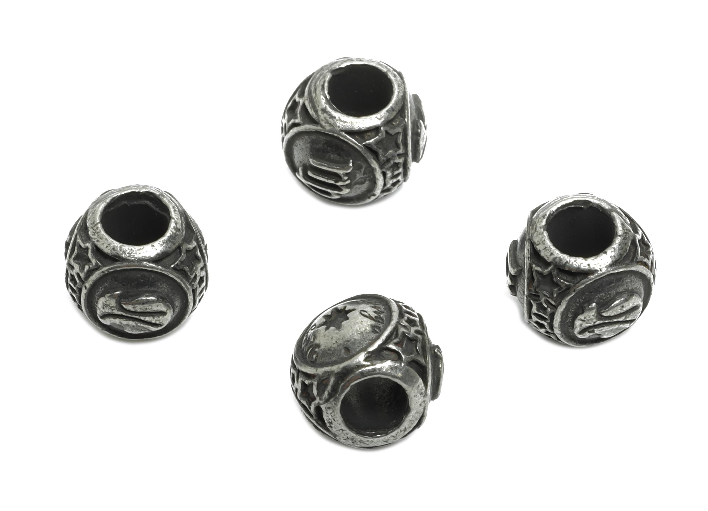 Steel Virgo Zodiac Bead - Astrology Spacer Bead for Bracelet - 304 Stainless Steel - Statement Steel Horoscope Bead - 9x10x9.7mm - SS1560H - DOMEDBAZAAR