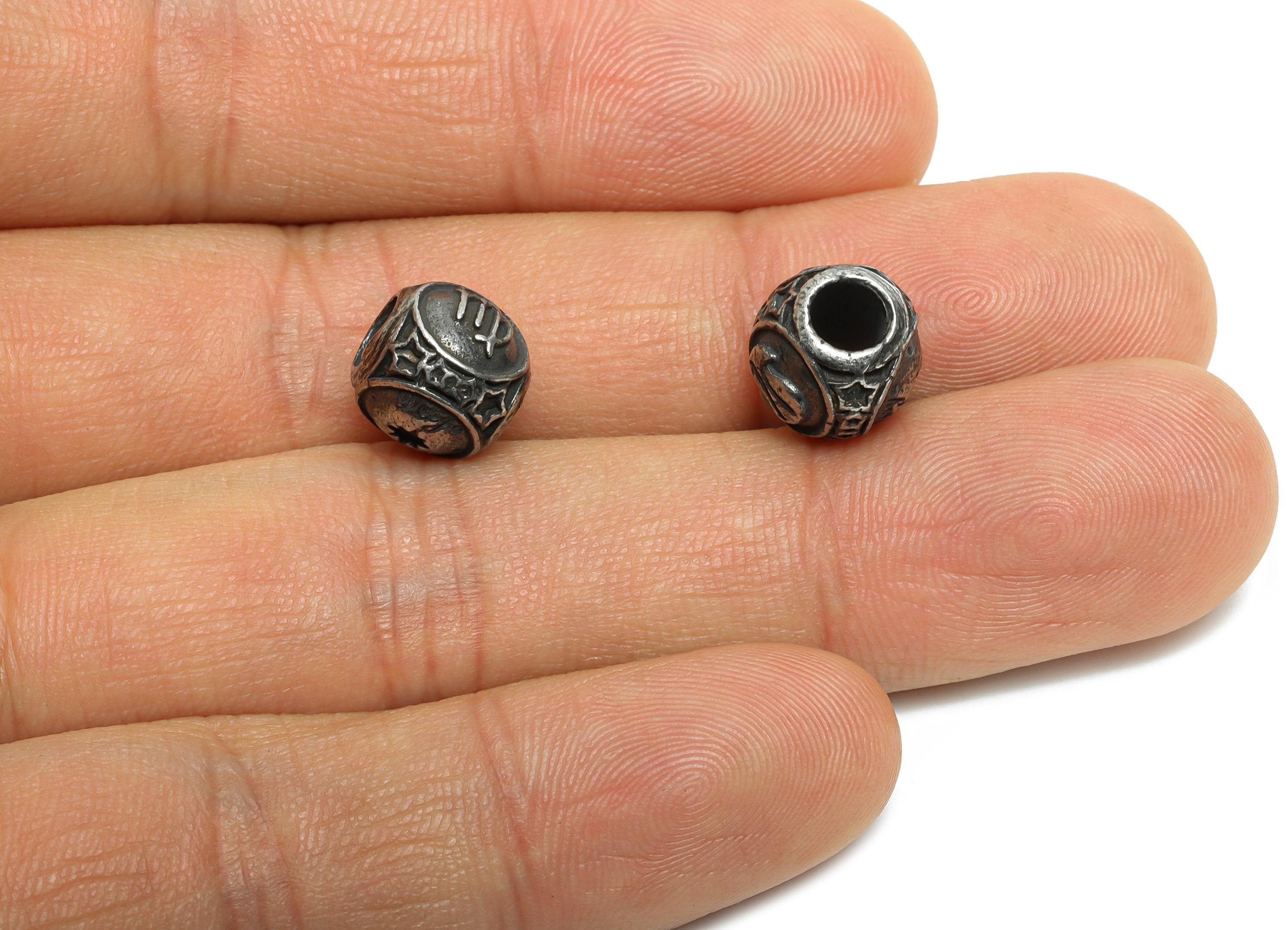 Steel Virgo Zodiac Bead - Astrology Spacer Bead for Bracelet - 304 Stainless Steel - Statement Steel Horoscope Bead - 9x10x9.7mm - SS1560H - DOMEDBAZAAR