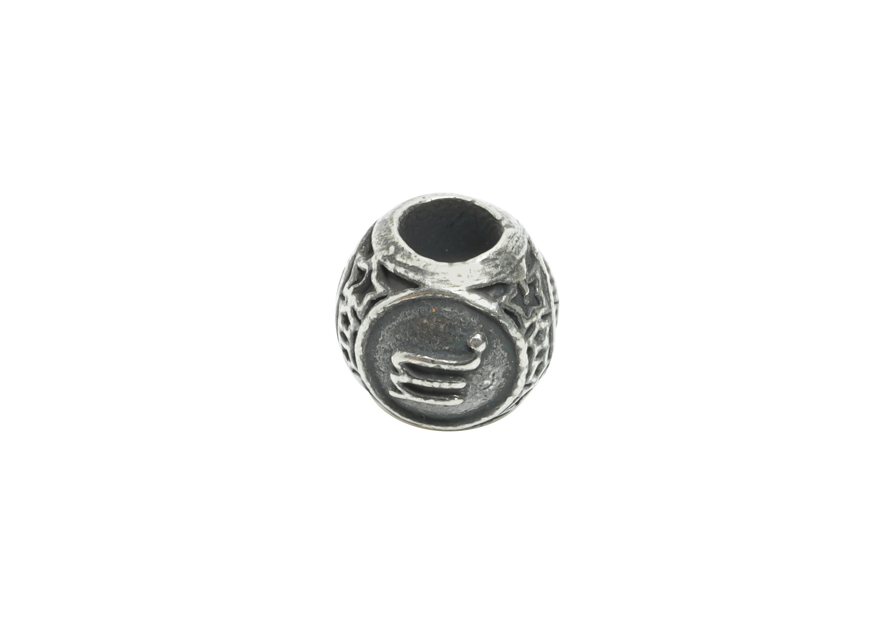 Steel Scorpio Zodiac Bead - Astrology Spacer Bead for Bracelet - 304 Stainless Steel - Statement Steel Horoscope Bead - 9x10x9.7mm - SS1560J - DOMEDBAZAAR