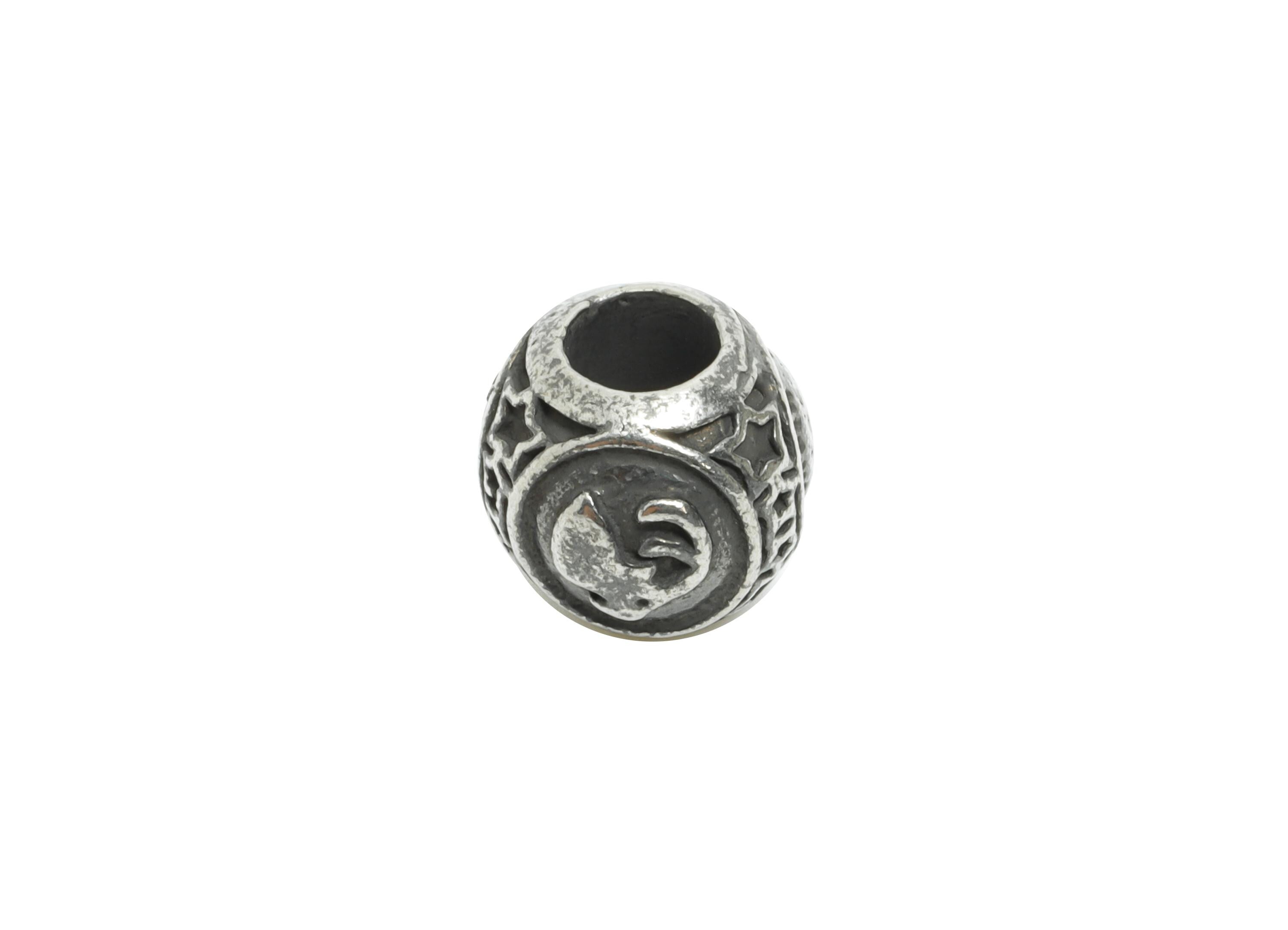 Steel Capricorn Zodiac Bead - Astrology Spacer Bead for Bracelet - 304 Stainless Steel - Statement Steel Horoscope Bead - 9x10x10mm -SS1560L - DOMEDBAZAAR