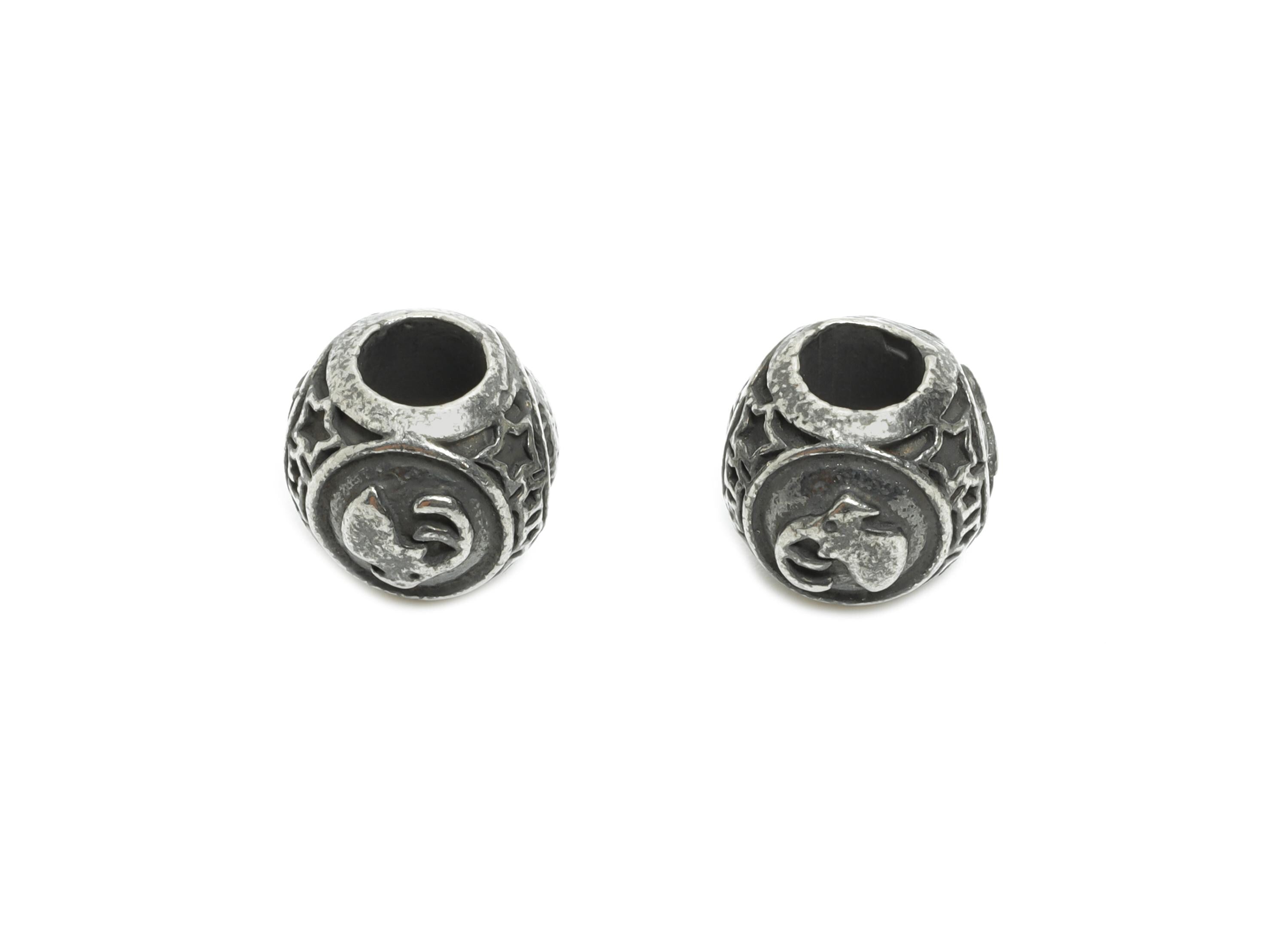 Steel Capricorn Zodiac Bead - Astrology Spacer Bead for Bracelet - 304 Stainless Steel - Statement Steel Horoscope Bead - 9x10x10mm -SS1560L - DOMEDBAZAAR