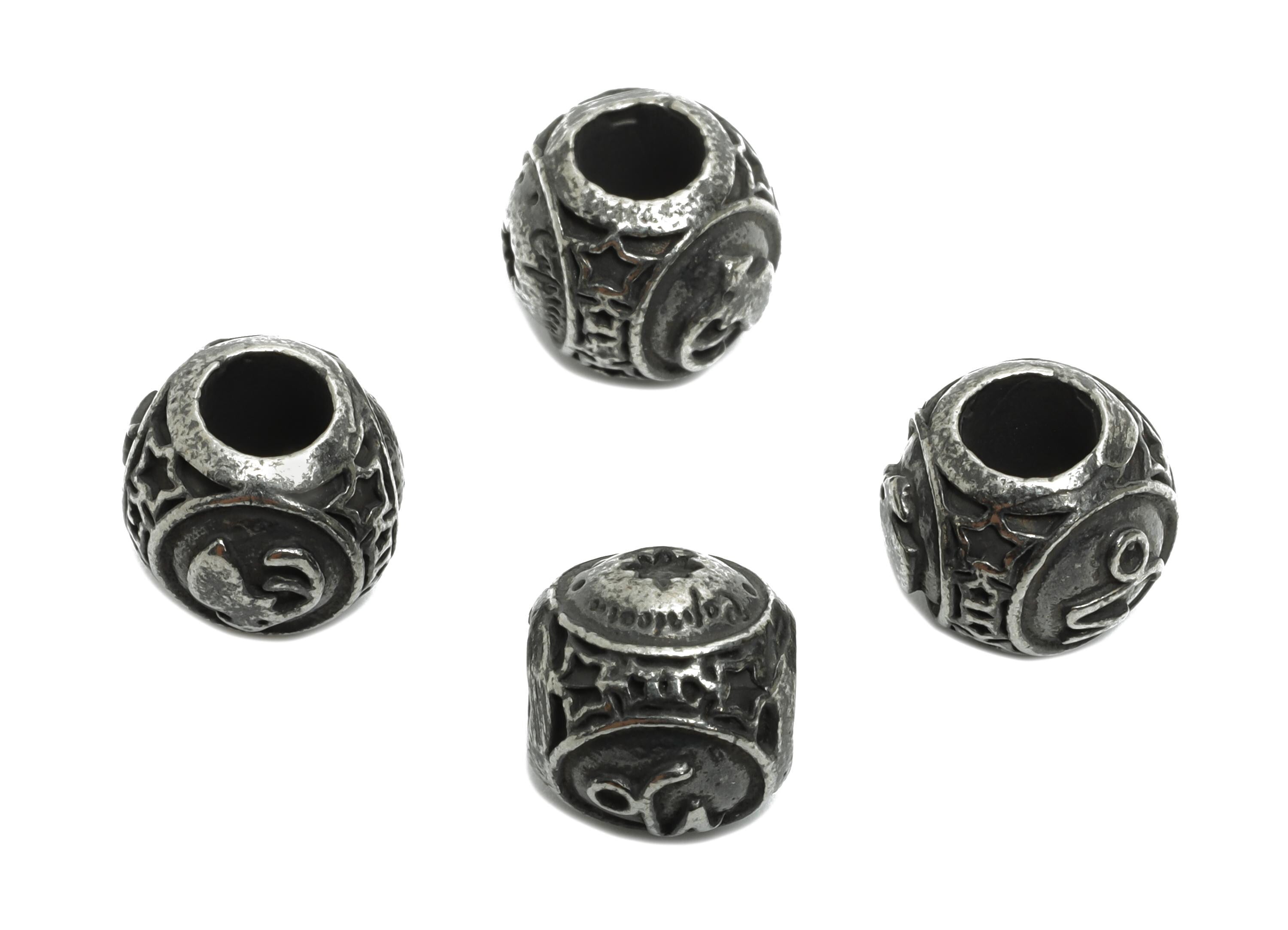Steel Capricorn Zodiac Bead - Astrology Spacer Bead for Bracelet - 304 Stainless Steel - Statement Steel Horoscope Bead - 9x10x10mm -SS1560L - DOMEDBAZAAR