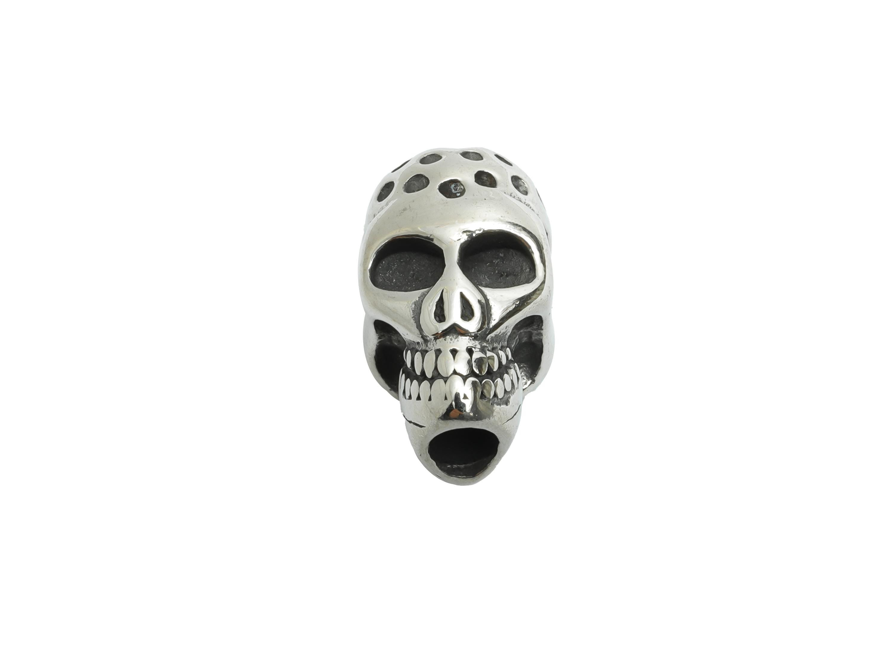 Steel Skull Bead - Skull Spacer Bead for Bracelet - 304 Stainless Steel - Punk Style Charm - Halloween Jewelry - 17.35x10.42x11.4mm - SS1576 - DOMEDBAZAAR