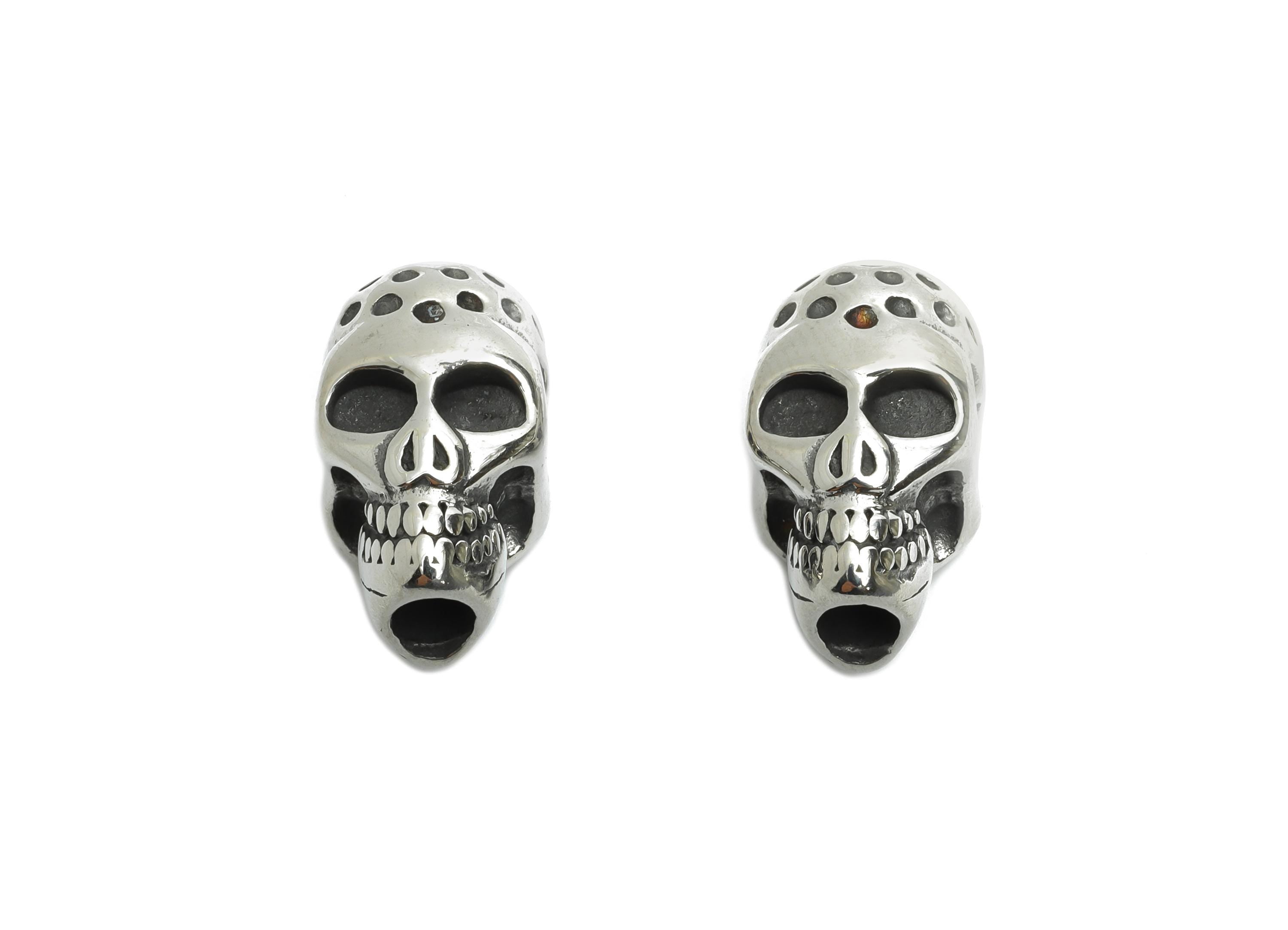 Steel Skull Bead - Skull Spacer Bead for Bracelet - 304 Stainless Steel - Punk Style Charm - Halloween Jewelry - 17.35x10.42x11.4mm - SS1576 - DOMEDBAZAAR