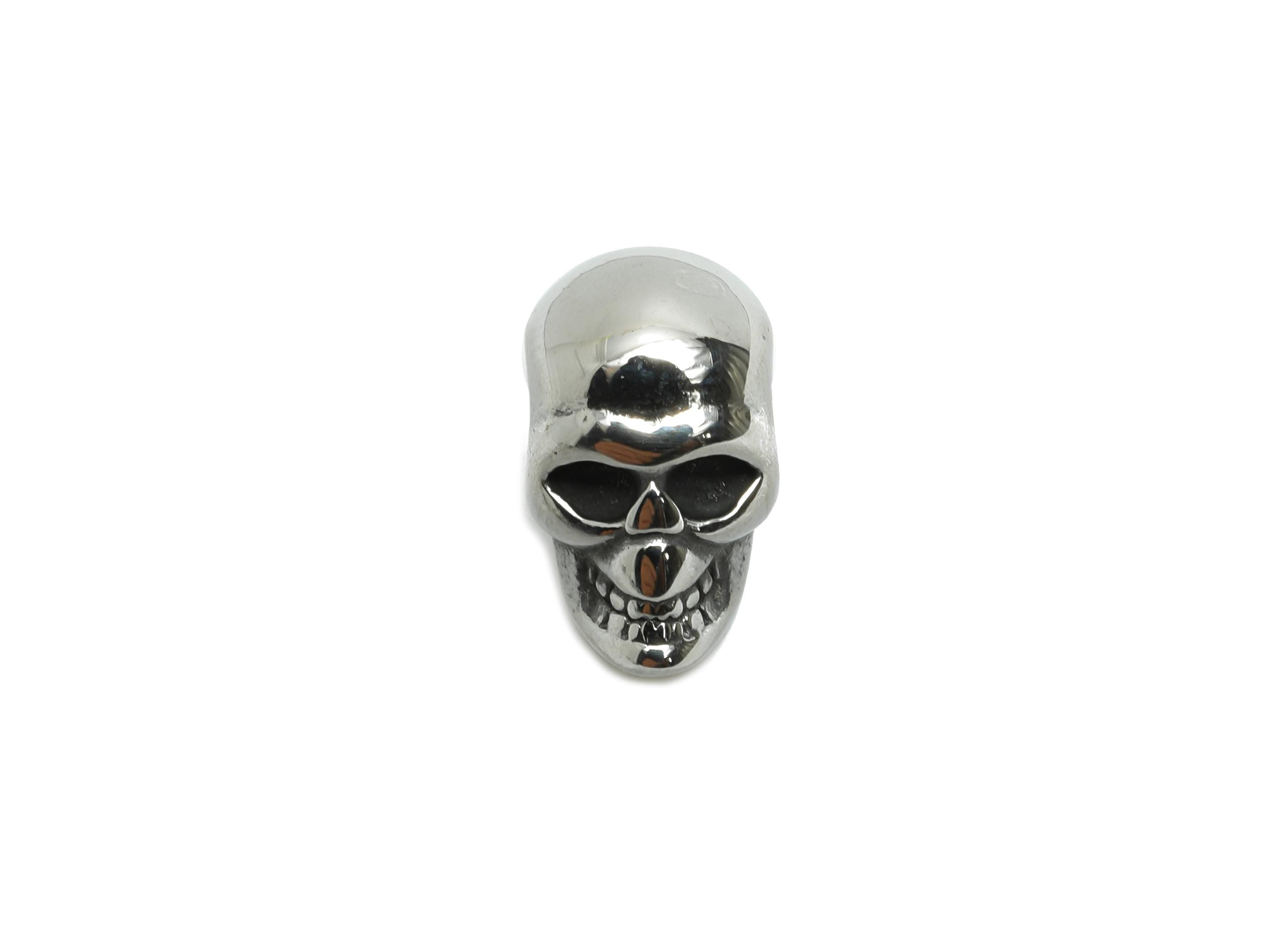 Steel Skull Bead - Skull Spacer Bead for Bracelet - Halloween Skull Bead - Silver Skull Beads - Dark Aesthetic Beads - 16x8.72x12mm - SS1575 - DOMEDBAZAAR