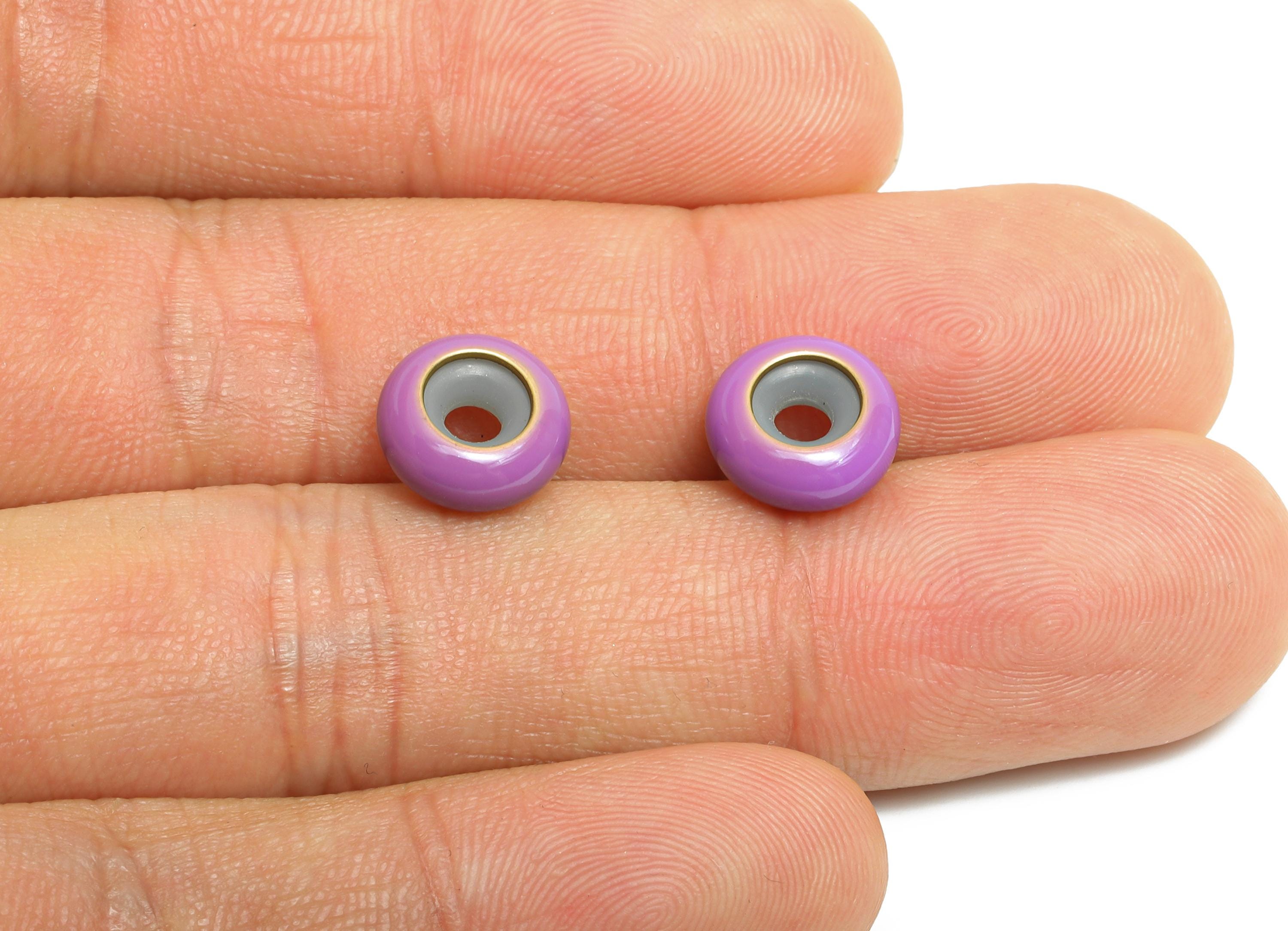 Purple Donut Spacer Bead - Brass Enamel Rubber Bracelet Stopper Bead - Adjustable Rondelle Bead - Silicone Smart Bead - 10x10x4mm -RGP10463H - DOMEDBAZAAR