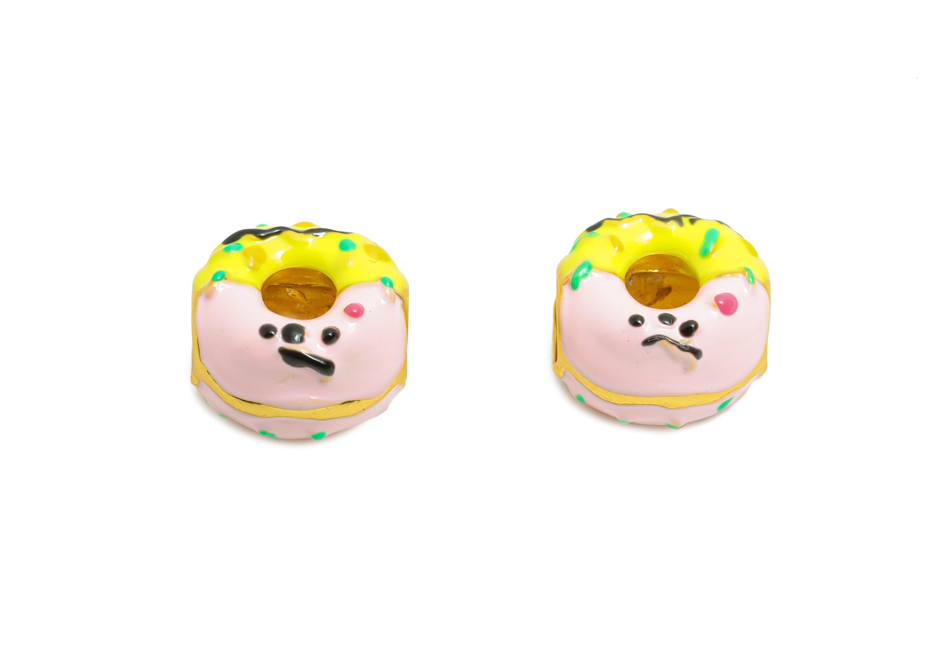 Alloy Donut Spacer Beads - Colorful Enamel Donut Bracelet Beads - Refined Alloy Sweet Charms - Jewelry Accessory DIY - 11.5x11x8mm - ZZ2085 - DOMEDBAZAAR