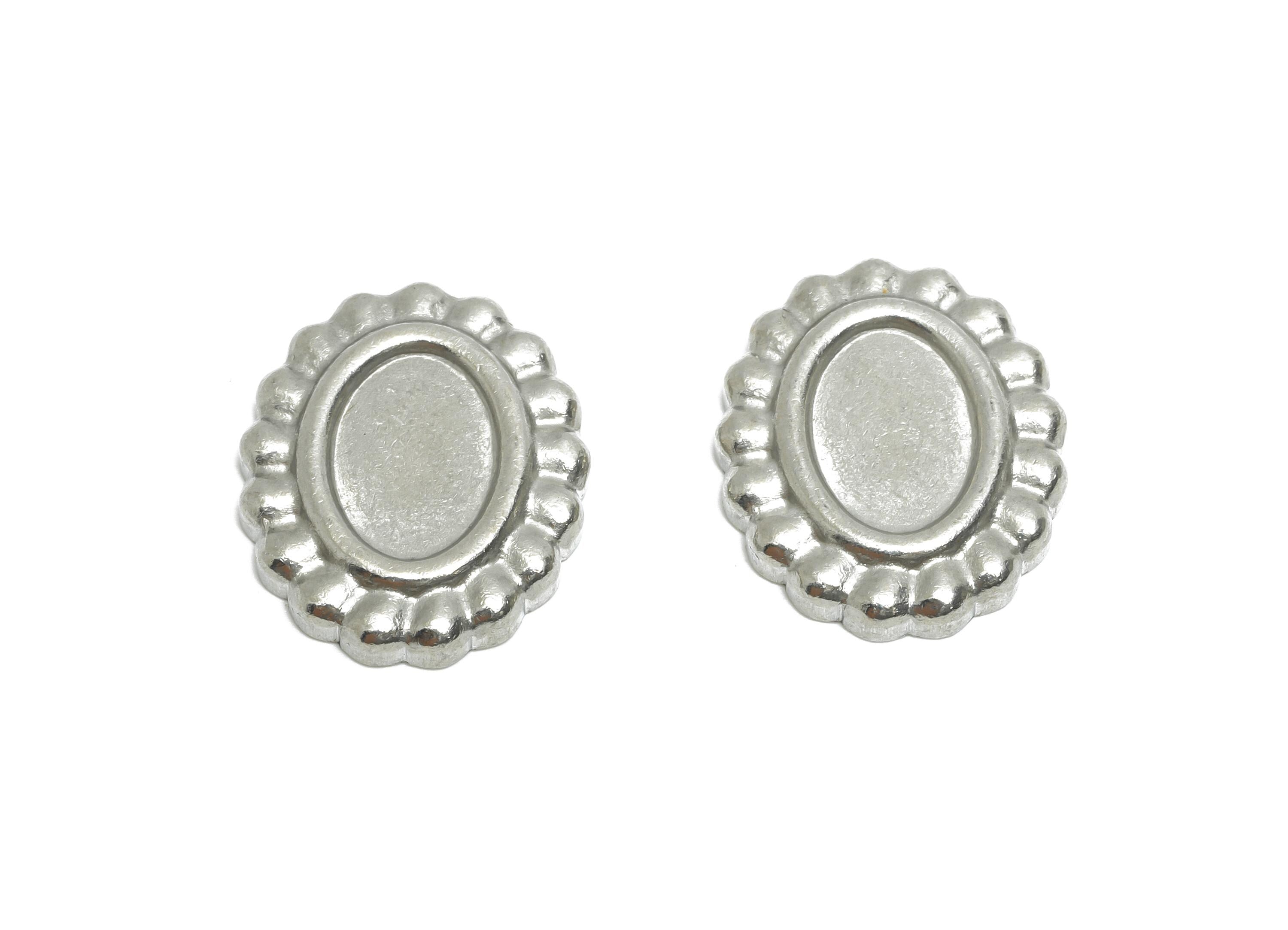 Stainless Steel Oval Charms - Steel Vintage Frame Charm - Blank Oval Versatile Pendant Base - Stainless Steel Jewelry - 18x14x2.8mm - SS2072 - DOMEDBAZAAR