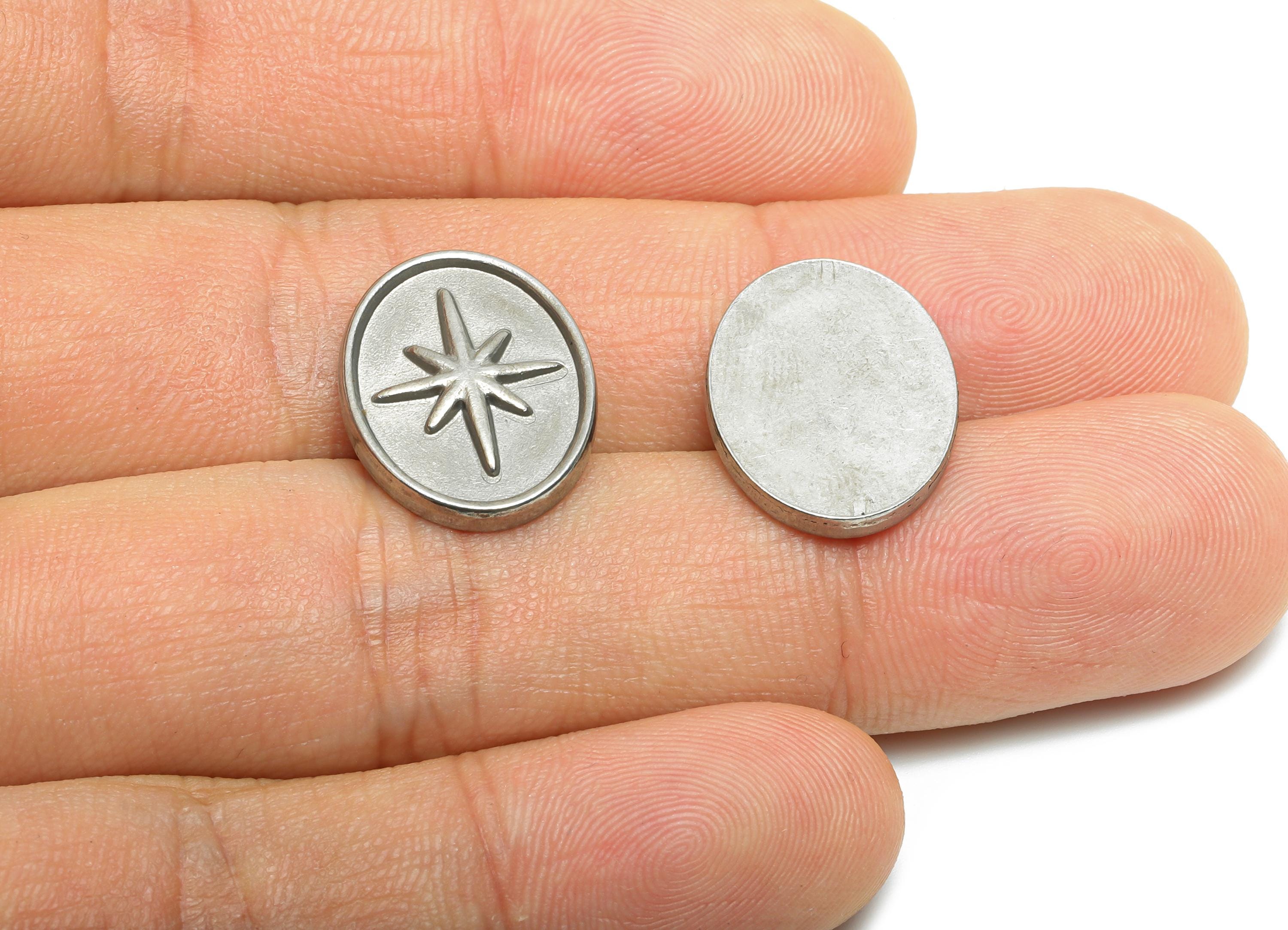 Stainless Steel Star Charm - Steel Modern Vintage Looking Charm - Geometry North Star Charm - Stainless Steel Jewelry - 18x14x2mm - SS2076 - DOMEDBAZAAR