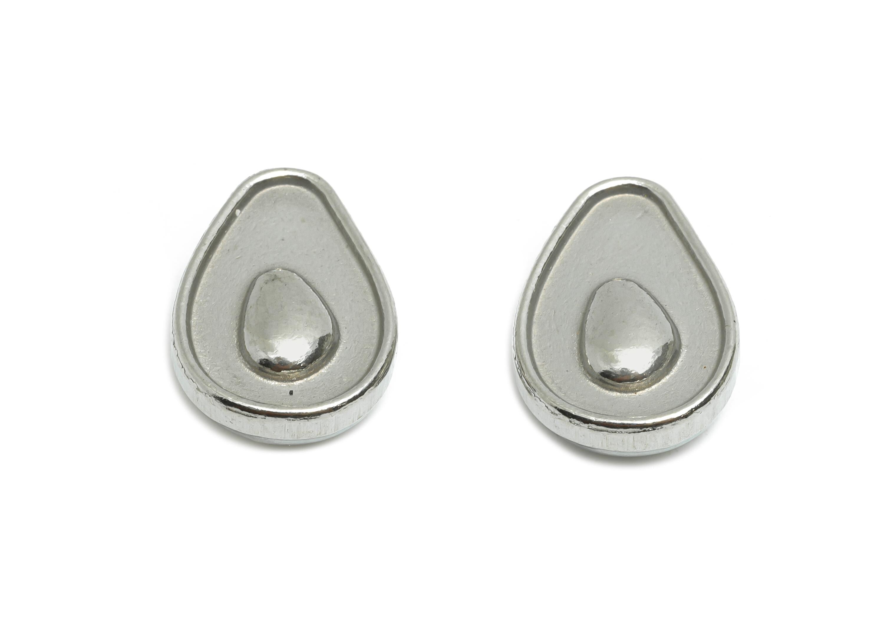 Stainless Steel Avocado Charms - Steel Sleek Fruit Charm - Minimalist Avocado Jewelry Accessory - Steel Finding - 15.83x11.5x6.73mm - SS2091 - DOMEDBAZAAR