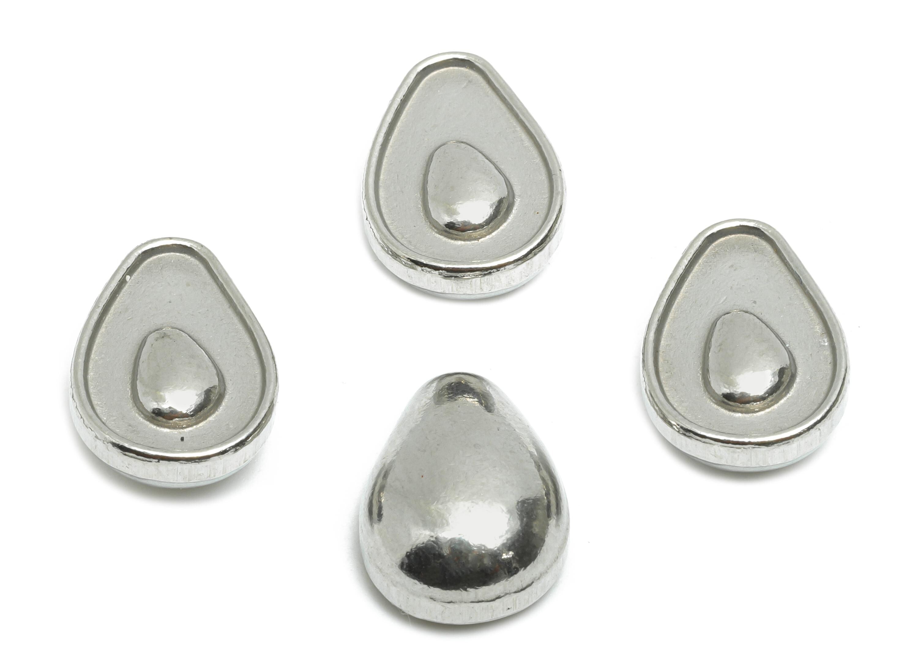 Stainless Steel Avocado Charms - Steel Sleek Fruit Charm - Minimalist Avocado Jewelry Accessory - Steel Finding - 15.83x11.5x6.73mm - SS2091 - DOMEDBAZAAR