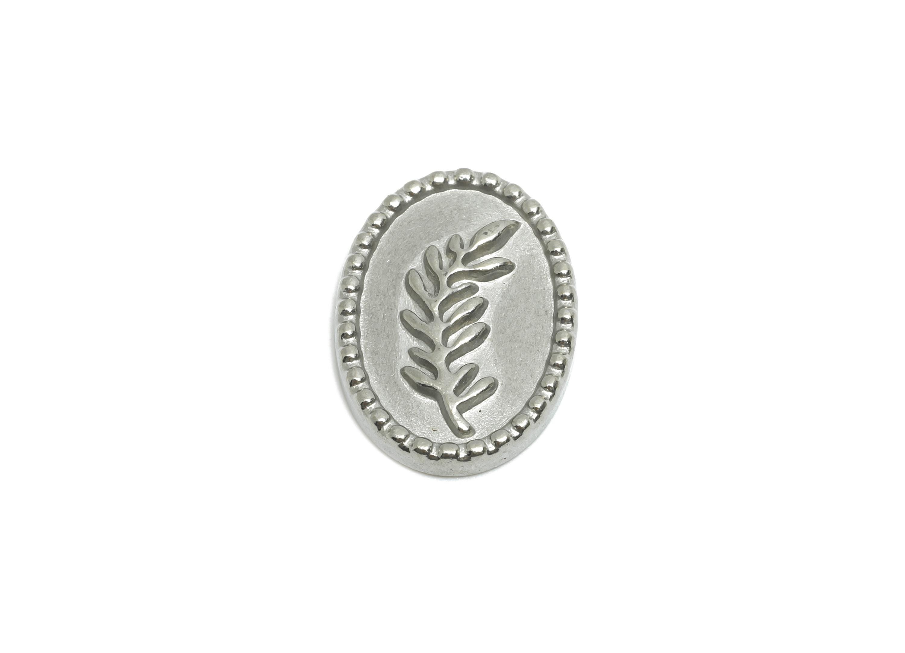 Stainless Steel Leaf Charms - Oval Silver Steel Botanical Charm - Textured Leaf Embossed Jewelry - Steel Jewelry DIY - 18x12.87x2mm - SS2096 - DOMEDBAZAAR