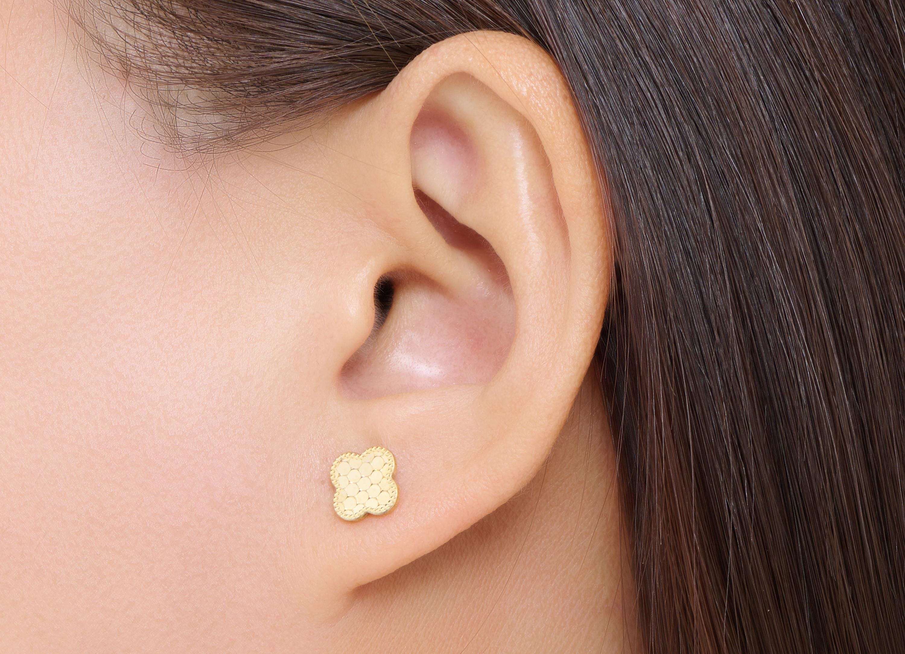 Brass Floral Earring Post - Raw Brass Textured Flower Stud - Botanical Modern Laser Cut Jewelry - Minimalist Jewelry - 9x7x0.8mm - PP11194 - DOMEDBAZAAR