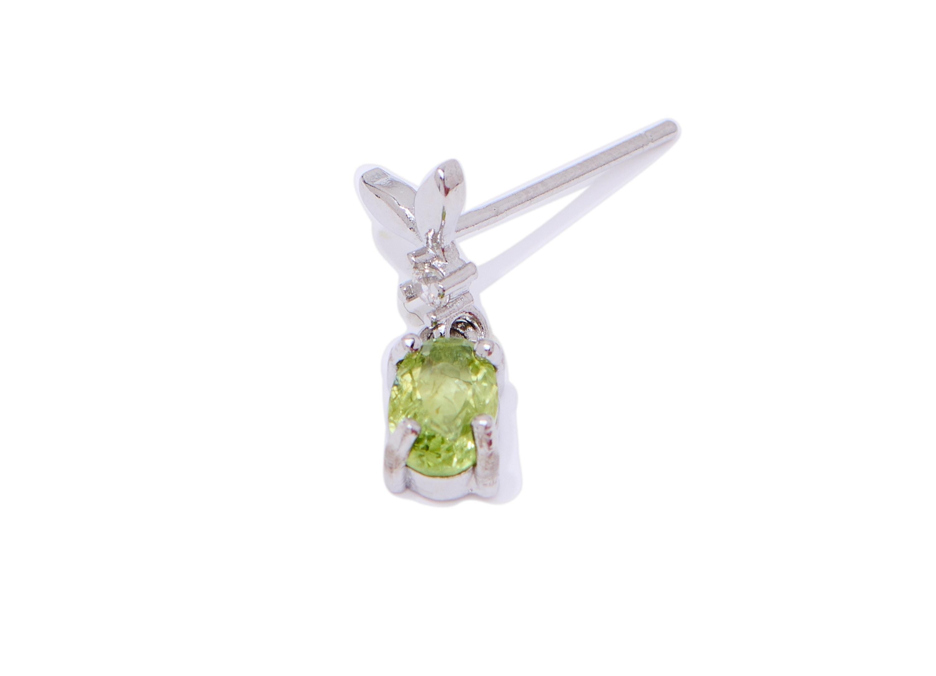 Olivine Whale Tail Earring Stud - Brass Zircon Sparking Dangle Earring Post - Dainty Jewelry Making - White K Plated - 10x8x3mm - NS2610 - DOMEDBAZAAR