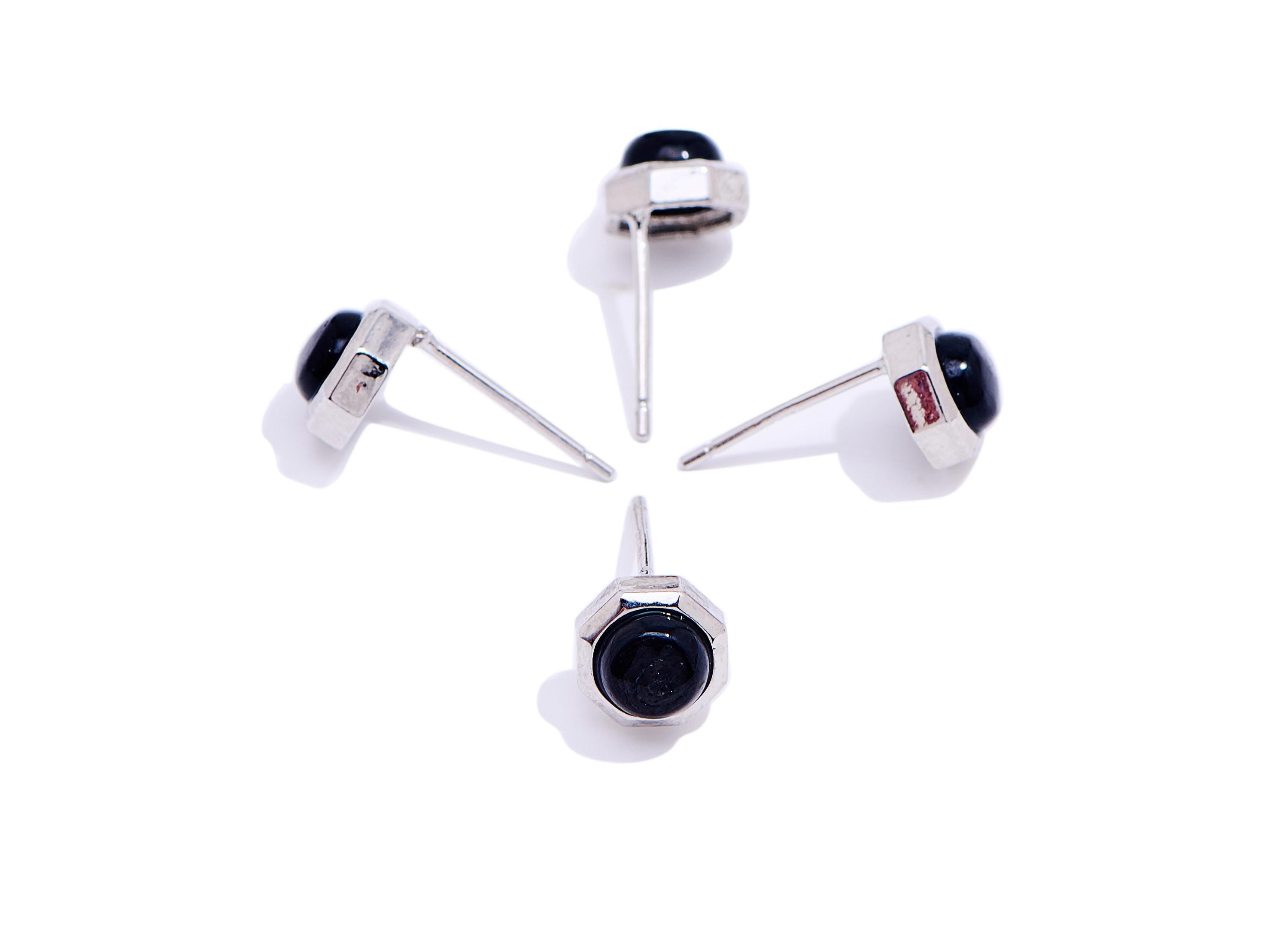 Gold Luck Brass Geometric Stud - Refined Gemstone Earring Post - Minimalist Jewelry Making - Silver Stud - White K Plated - 7x7x4mm - NS2576 - DOMEDBAZAAR