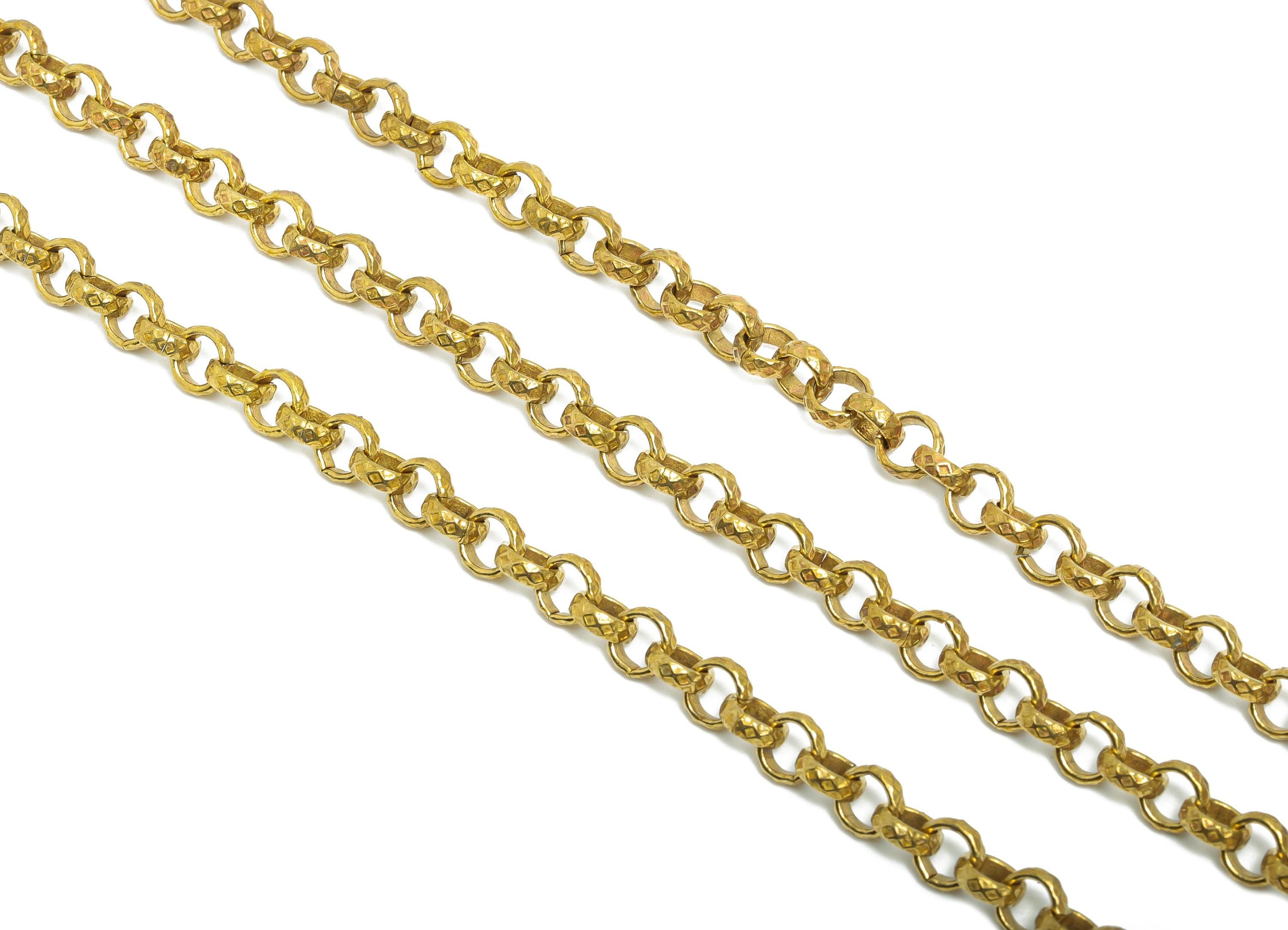 Hammered Rolo Chain - 6mm Raw Brass Textured Round Chain - Chunky Rolo Round Chain - Interlocking Chain DIY Necklace Bracelet Chain - CC1280 - DOMEDBAZAAR