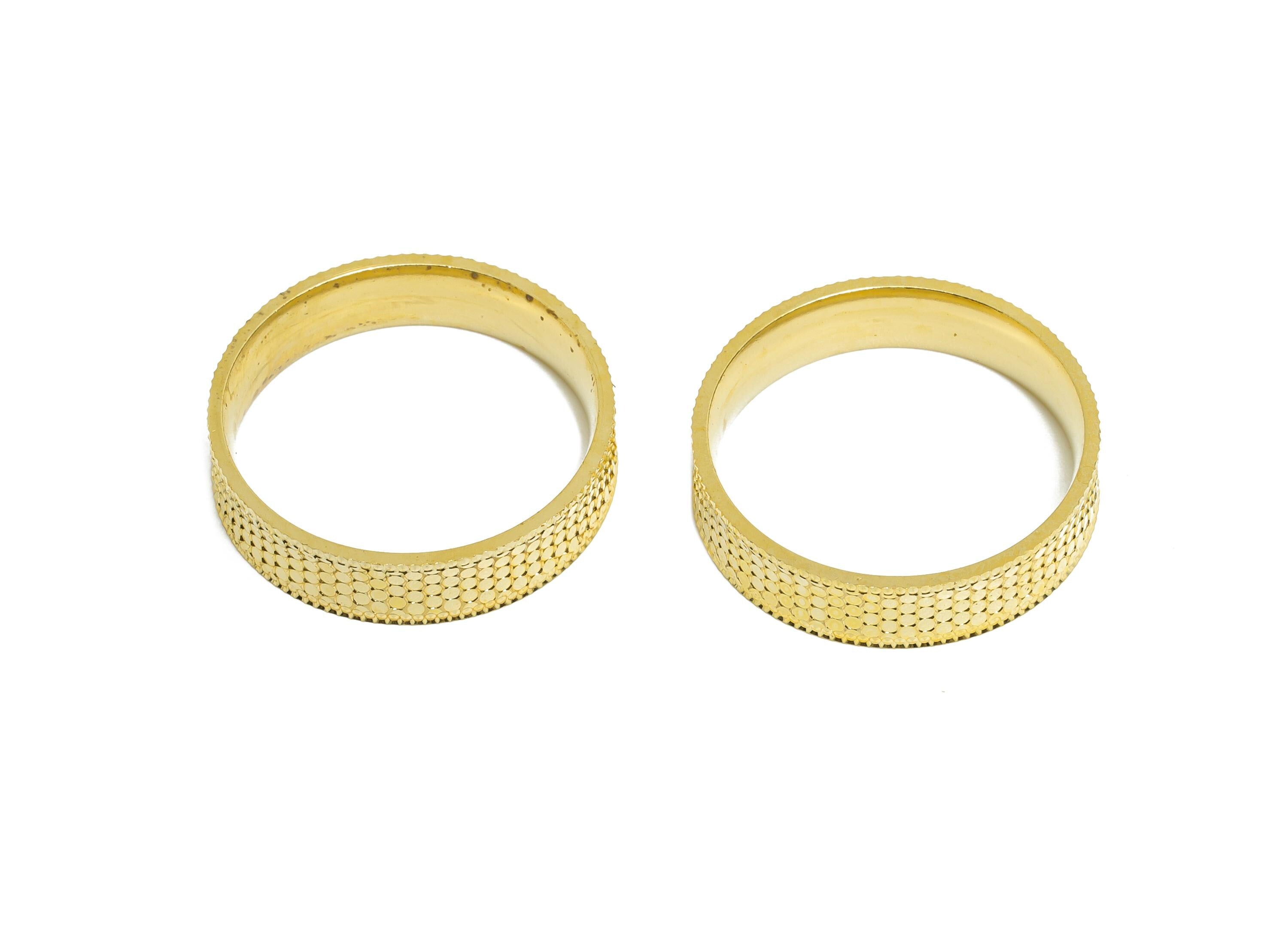 22mm Brass Ring - Raw Brass Textured Wide Ring Jewelry - Sparkling Everyday Wear Ring - Stylish Jewelry - 21.88x21.88x5mm - PP11183-9 - DOMEDBAZAAR