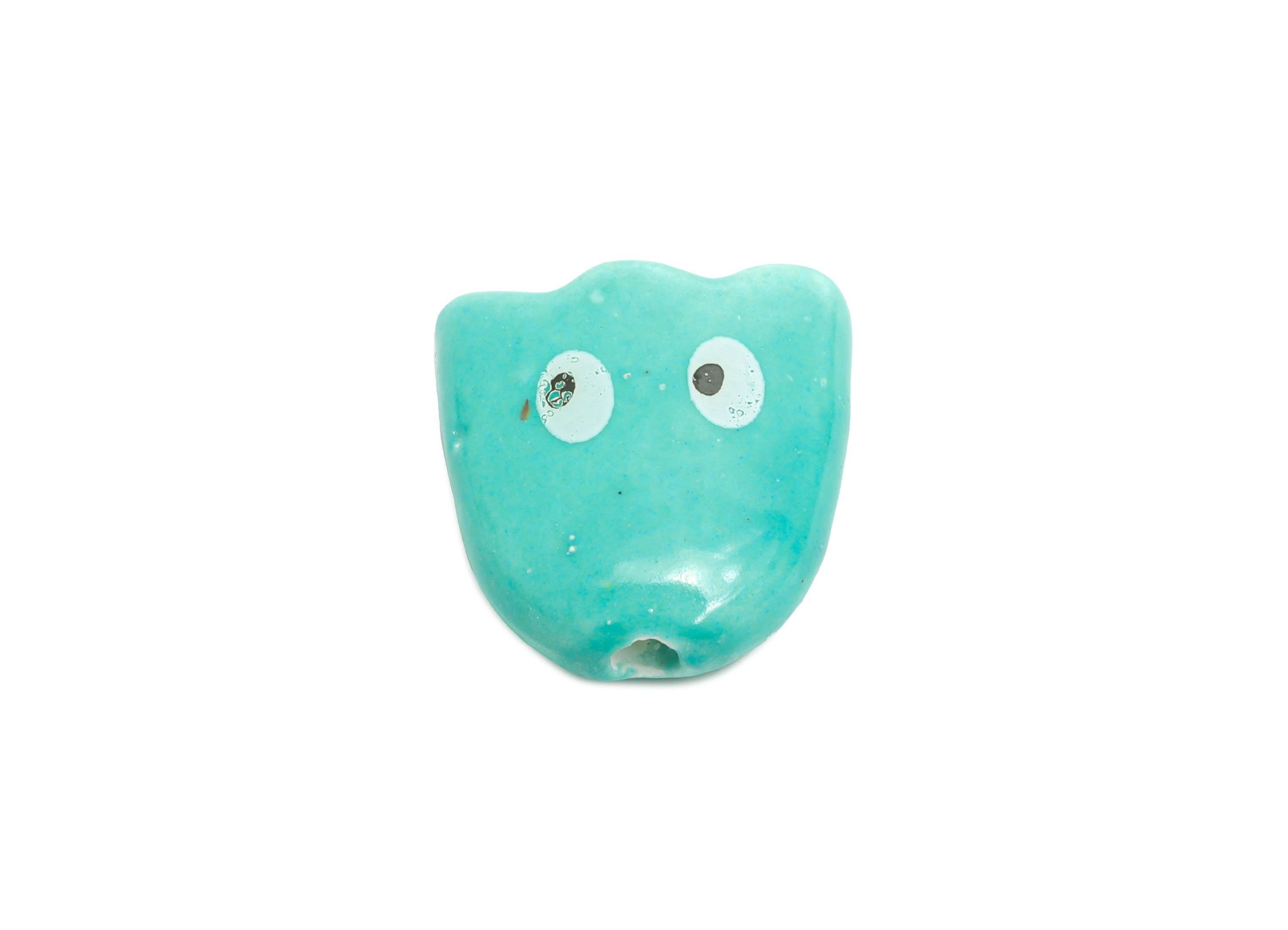 Cute Ghost Ceramic Beads - Colorful Handmade Ghost Bead - Fun Halloween Accessories - Quirky Bead Charms for DIY Jewelry - 15x14x7mm-NS2860D - DOMEDBAZAAR