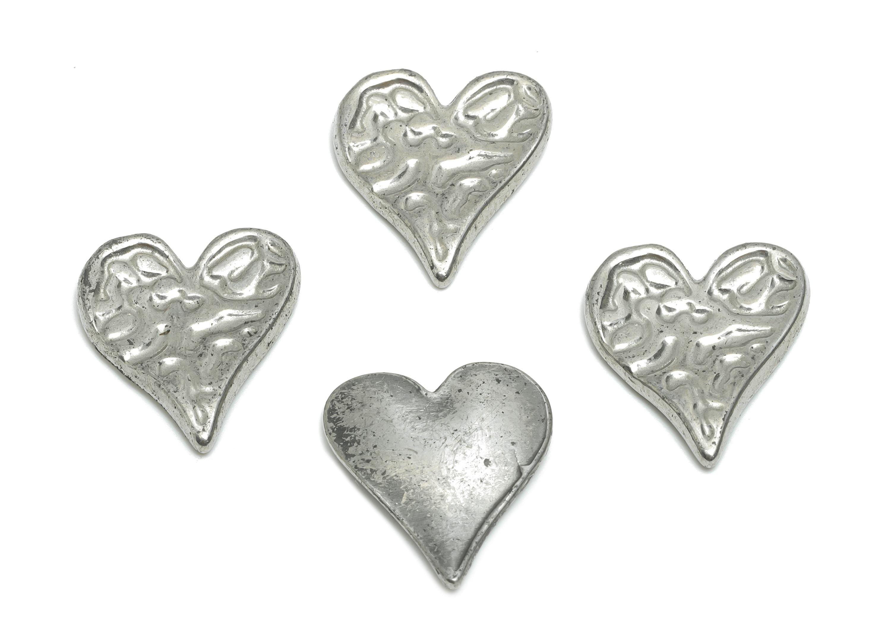 Stainless Steel Heart Charm - Textured Vintage Heart Charm - Steel Minimalist Romantic Charm - Stainless Steel Jewelry - 19x17x2mm - SS2031 - DOMEDBAZAAR