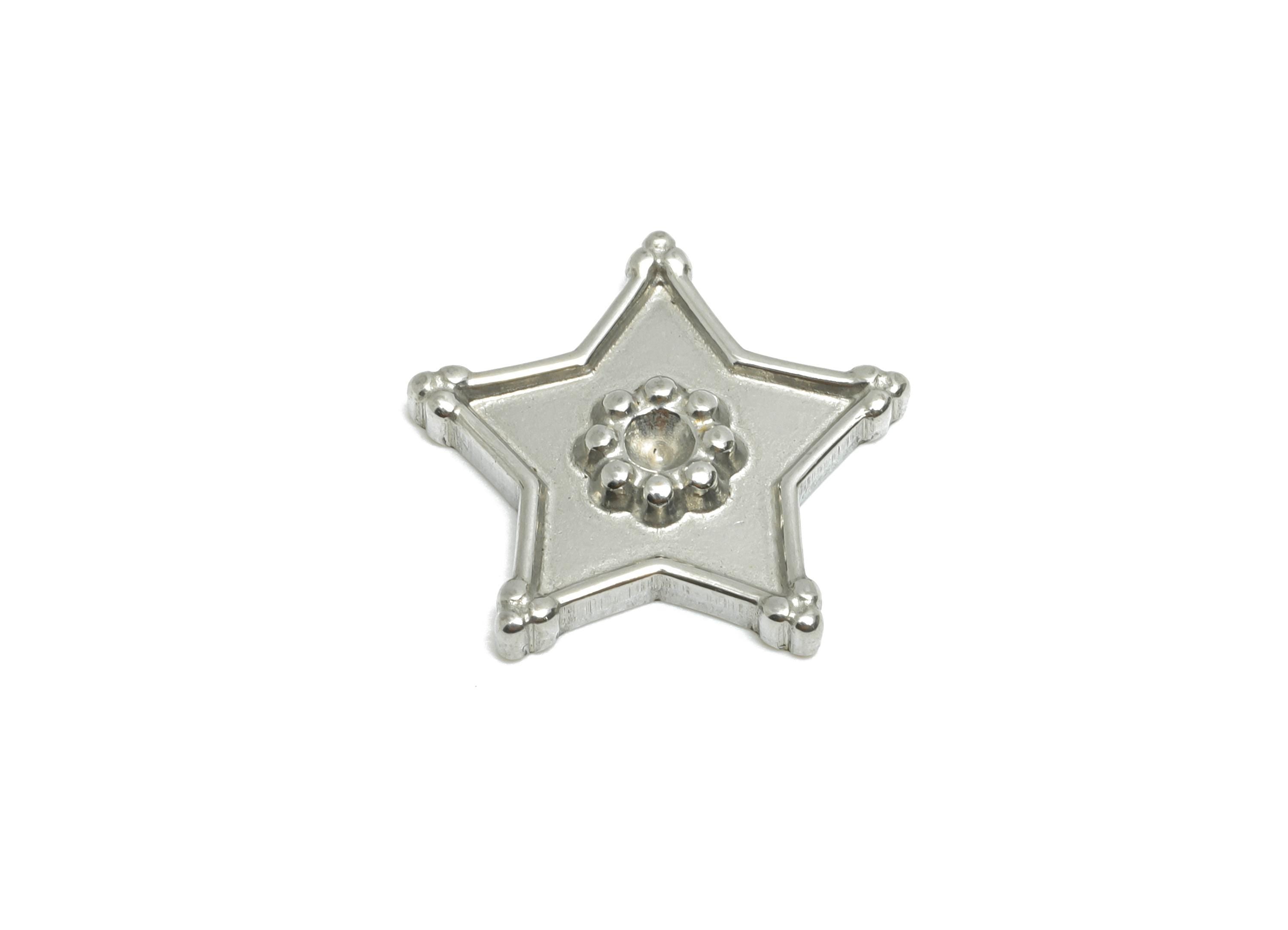 Stainless Steel Star Charms - Radiant Celestial Star Charms - Silver Steel Jewelry Component - Steel Findings - 15.05x15.09x2.35mm - SS2094 - DOMEDBAZAAR