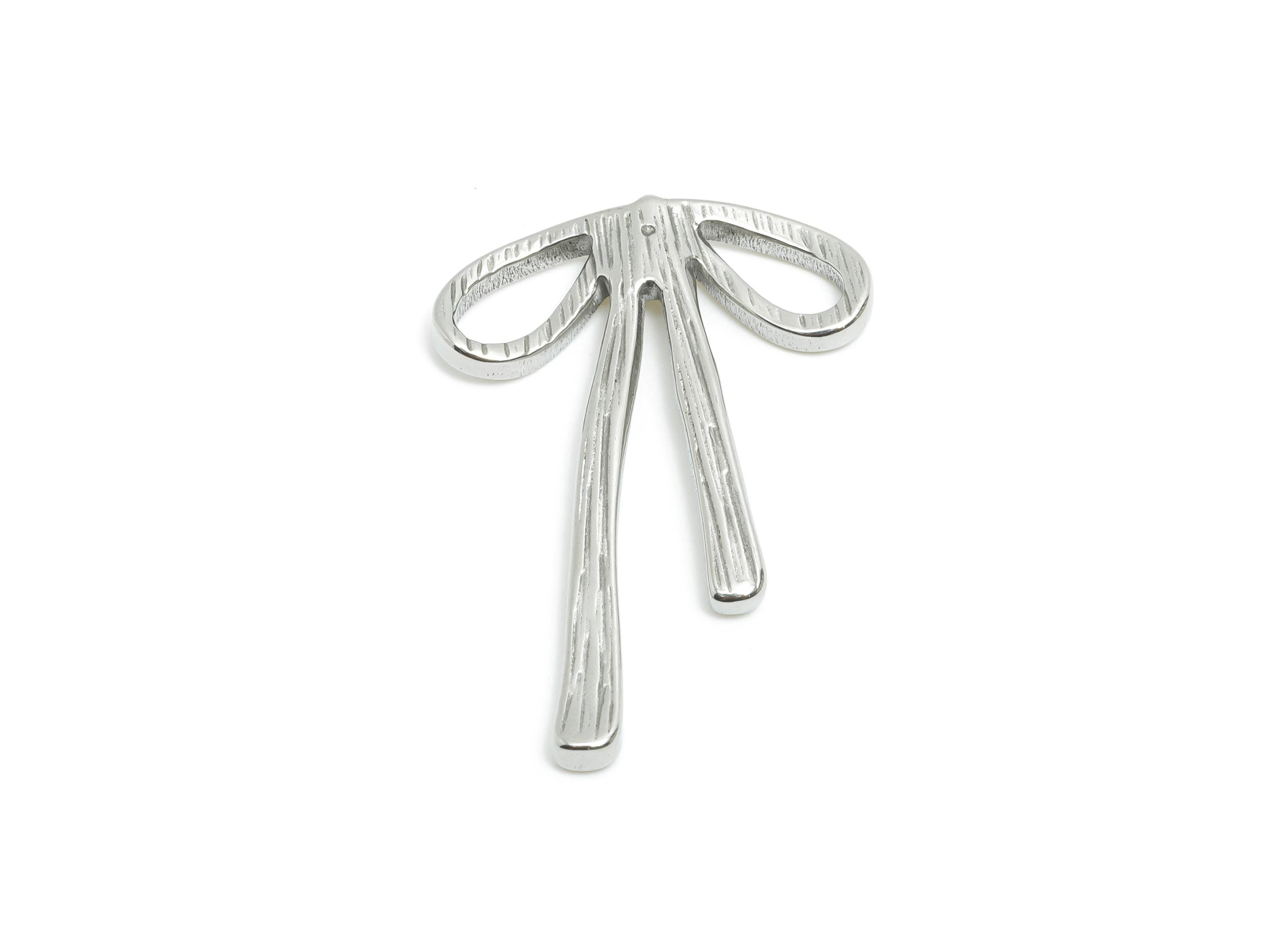 Stainless Steel Ribbon Bow Charm - Steel Craft Bow Decoration Charms  -Metallic Bow Craft Supplies - Steel Jewelry - 29x20x2.31mm - SS2015 - DOMEDBAZAAR