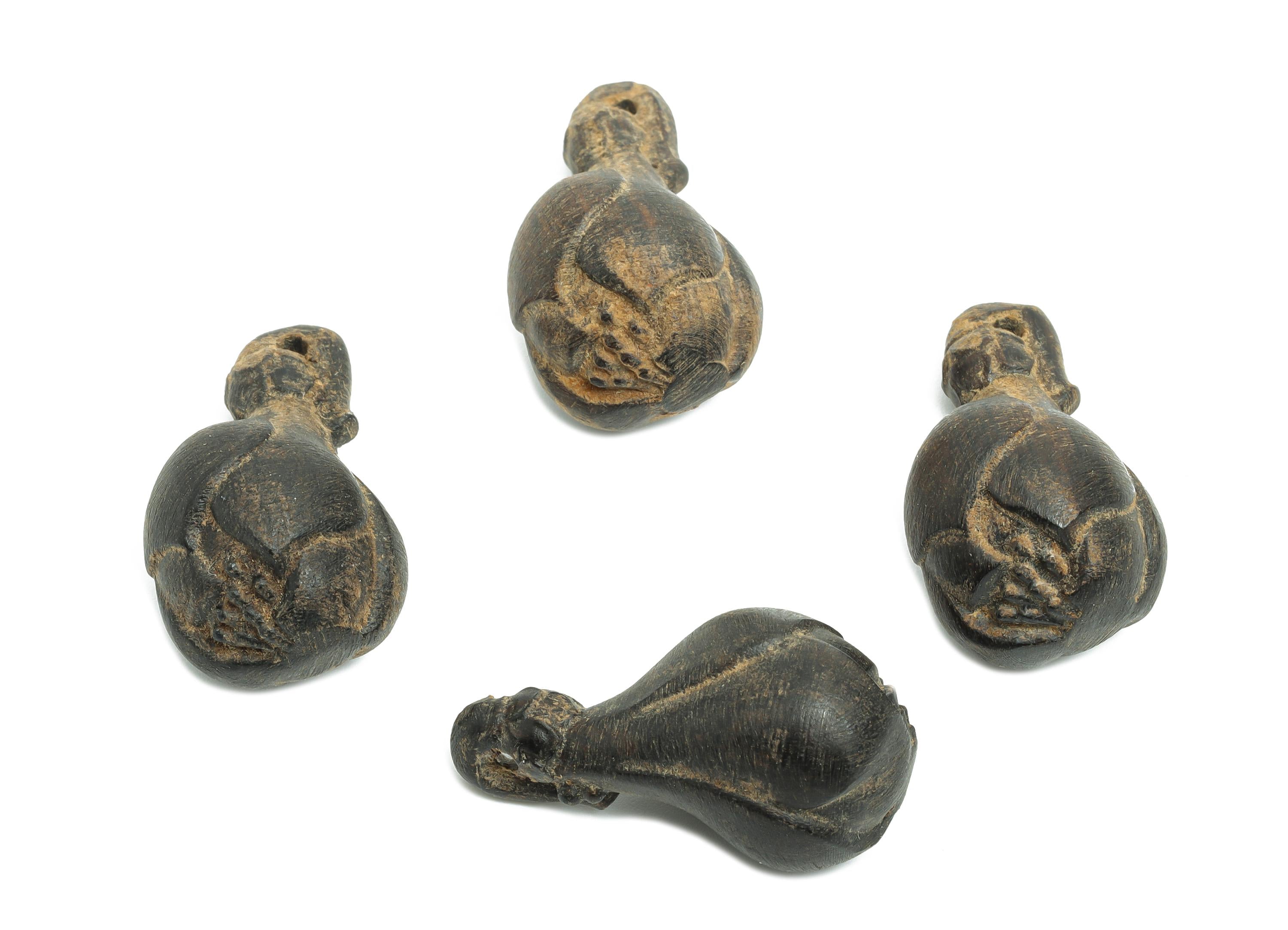 Black Wood Bud Charm - Wooden For Necklaces & Bracelet - Artisan Vintage Wood Pendant - Handmade Wooden for Crafting - 28x15x15mm - BB1318 - DOMEDBAZAAR