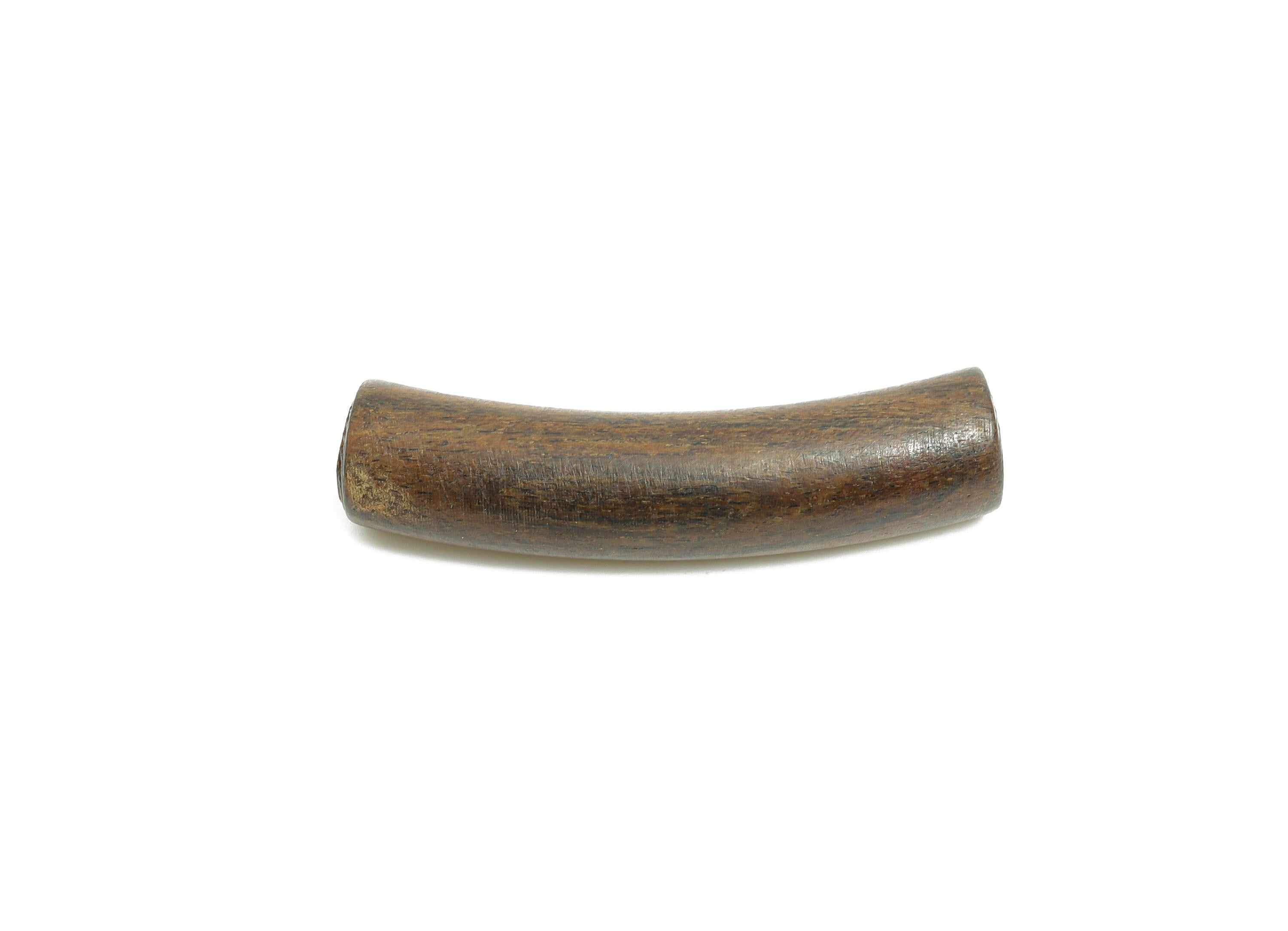 Natural Wooden Tube Bead - Black Wood Handcrafted Cylindrical Wooden Bead - Smooth Artisan Crafted Long Wooden Beads - 34x9x7.63mm - BB1325 - DOMEDBAZAAR