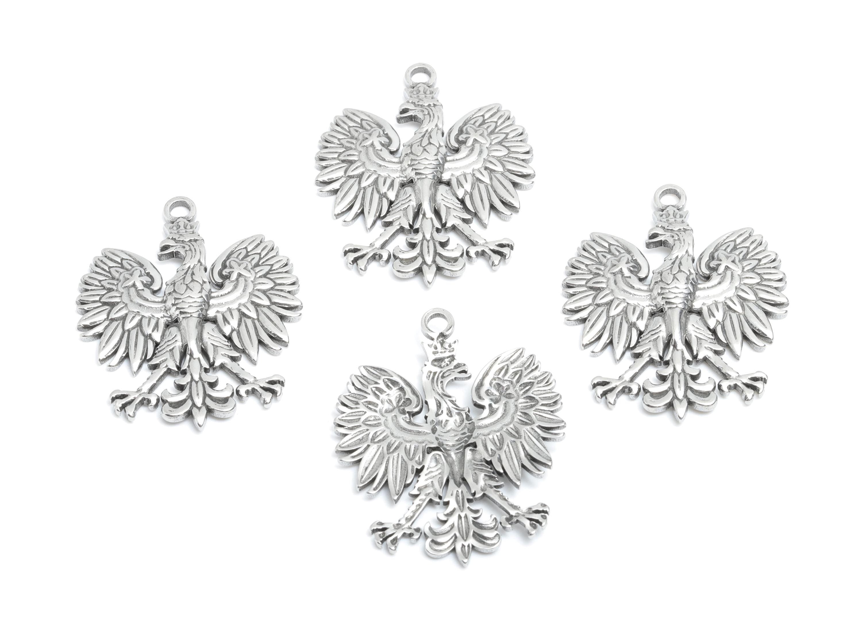 Stainless Steel Eagle Pendant - Detailed Eagle Jewelry Charm - Regal Eagle Pendant Design - Animal Charm for Jewelry - 31x24x2mm - SS1845 - DOMEDBAZAAR
