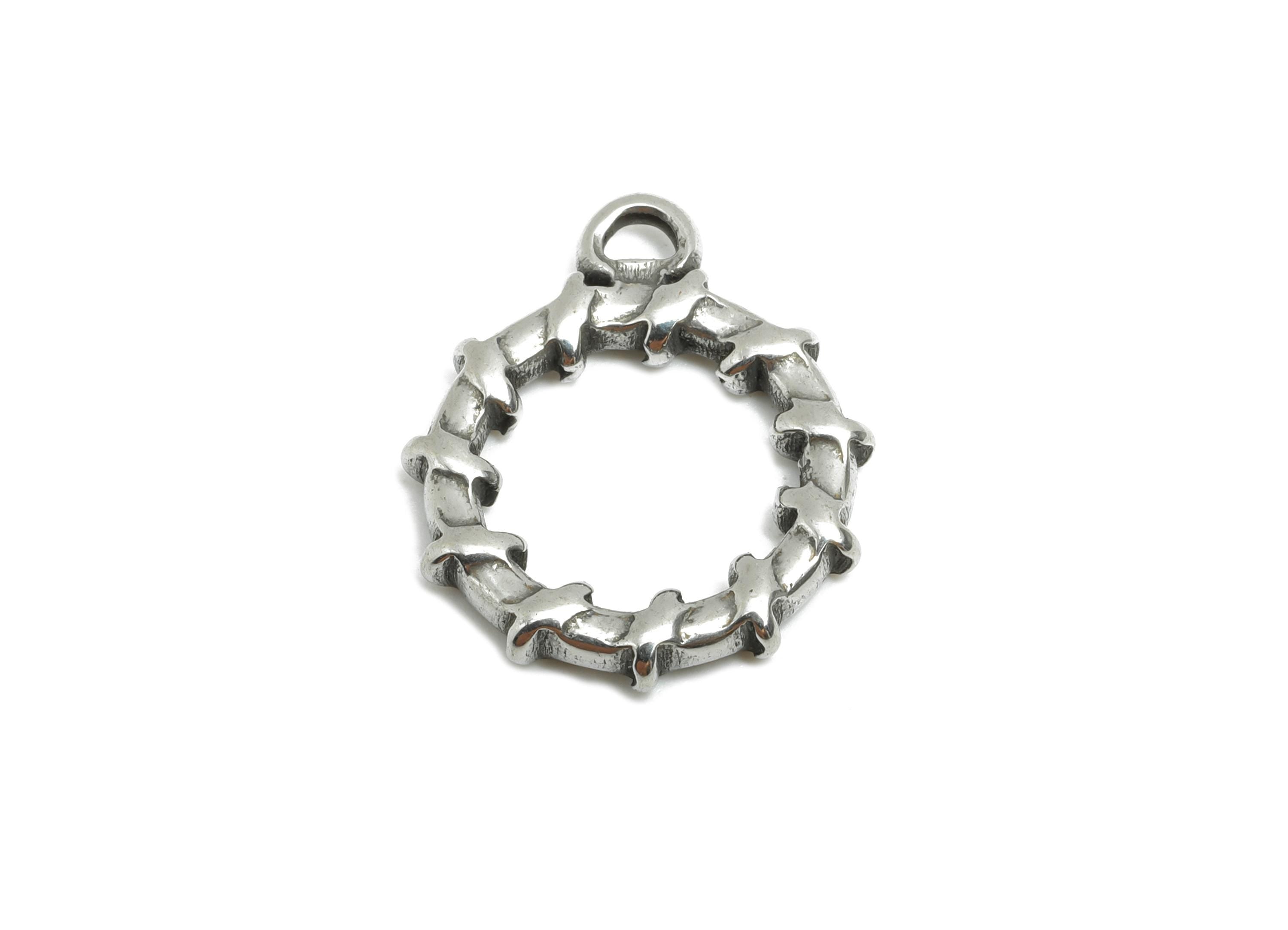 Steel Circular Link Pendant - Interlocking Links Pendant For Necklace - Modern Link Pendant - Stainless Steel Jewelry - 18x15x2mm - SS1769 - DOMEDBAZAAR