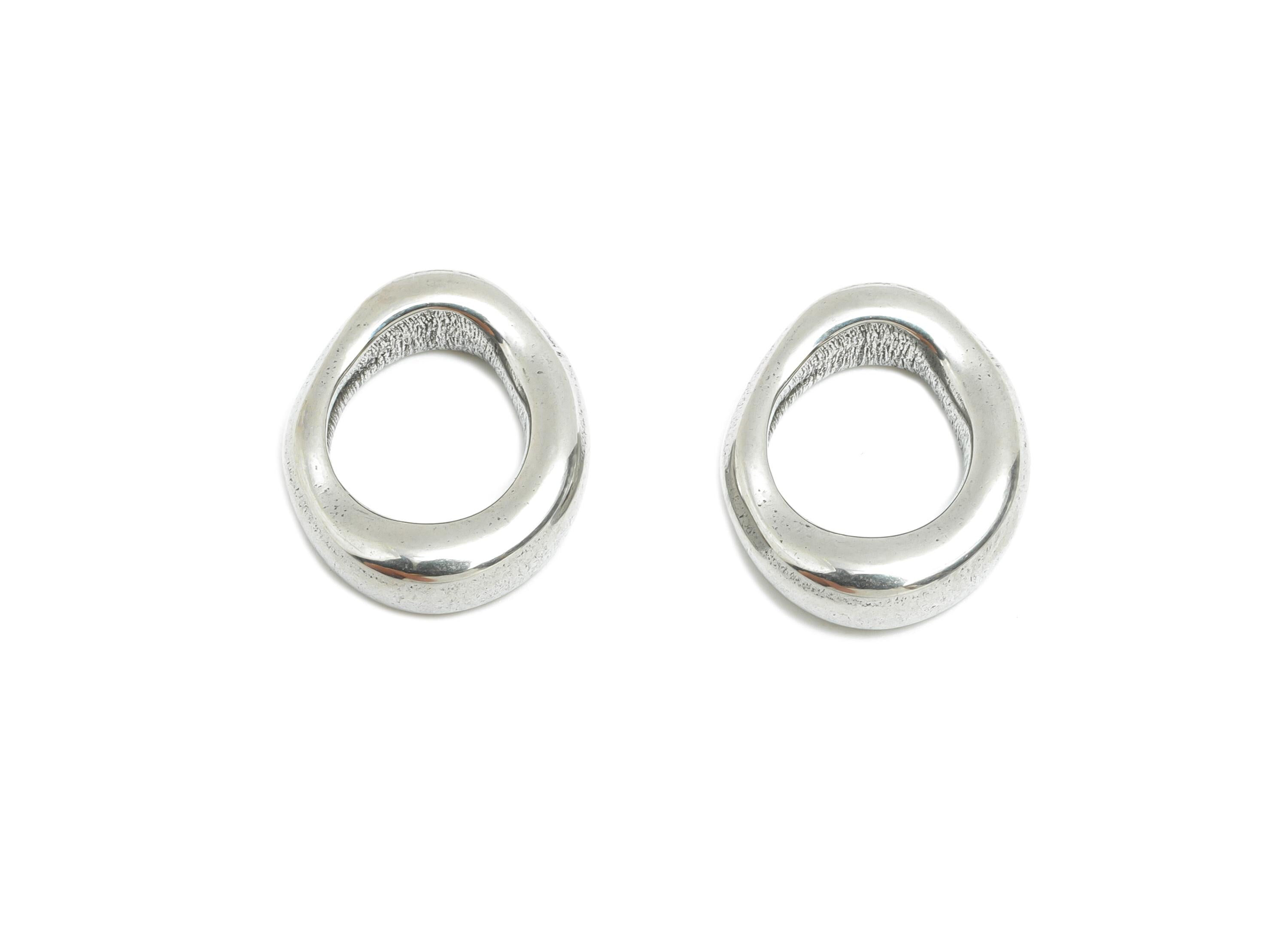 Steel Oval Charms - Irregular Geometry Pendant for Necklace - Modern Steel Oval Charms - Minimalist Steel Jewelry - 16x13x3.8mm - SS1886 - DOMEDBAZAAR