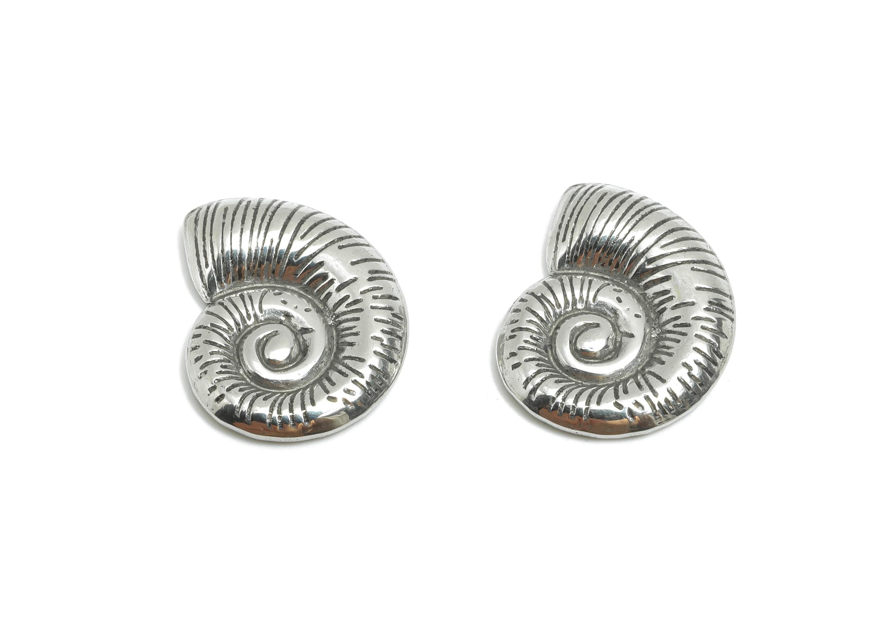 Stainless Steel Conch Charms - Steel Textured Marine Charm - Spiral Shell Coastal Jewelry - Steel Jewelry Making - 17.5x13.46x2.5mm - SS1878 - DOMEDBAZAAR