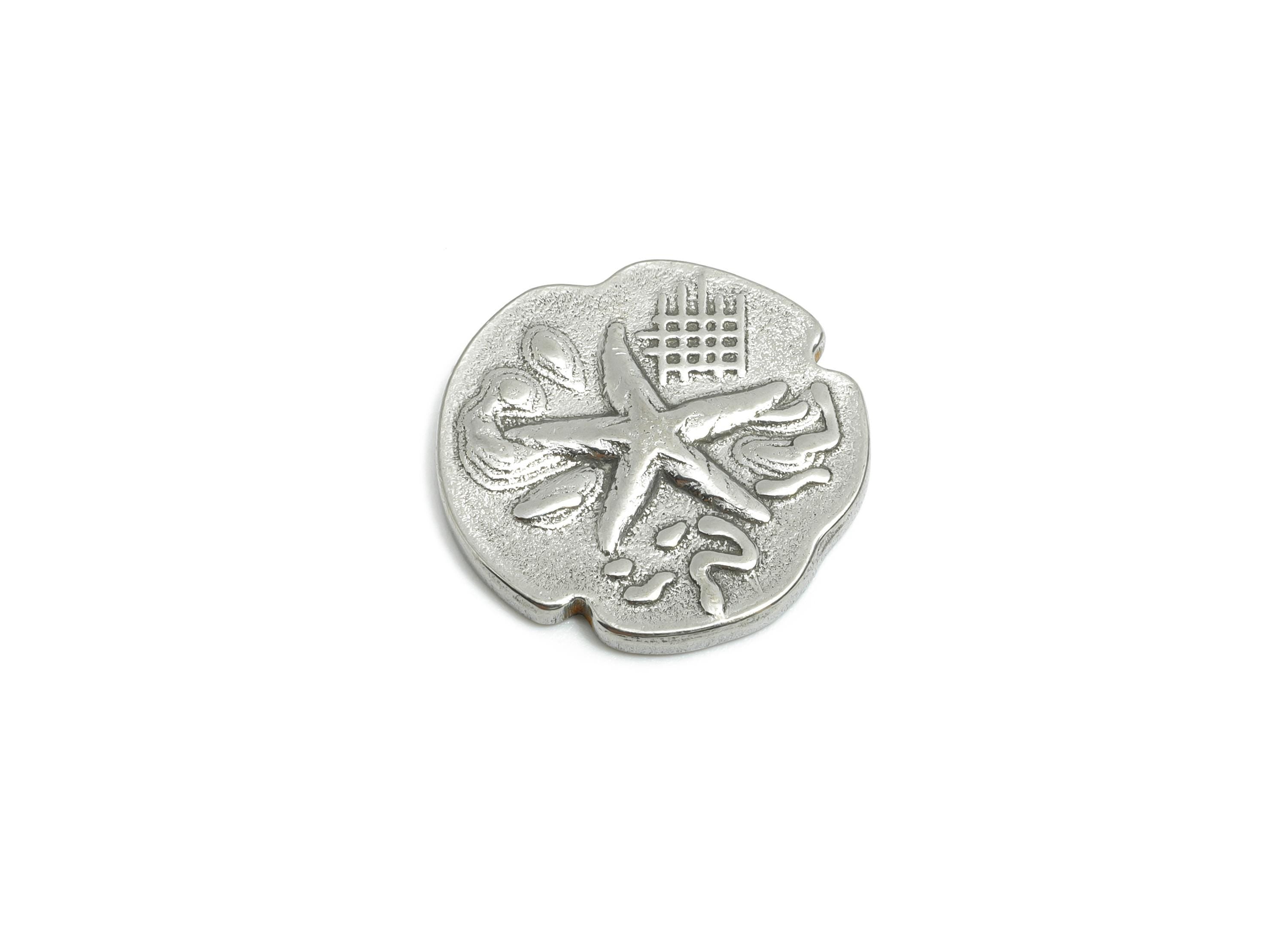 Stainless Steel Starfish Charms - Textured Irregular Round Marine Charm - Sea Life Jewelry - Steel Jewelry Making - 17.4x17.6x1.9mm - SS1814 - DOMEDBAZAAR