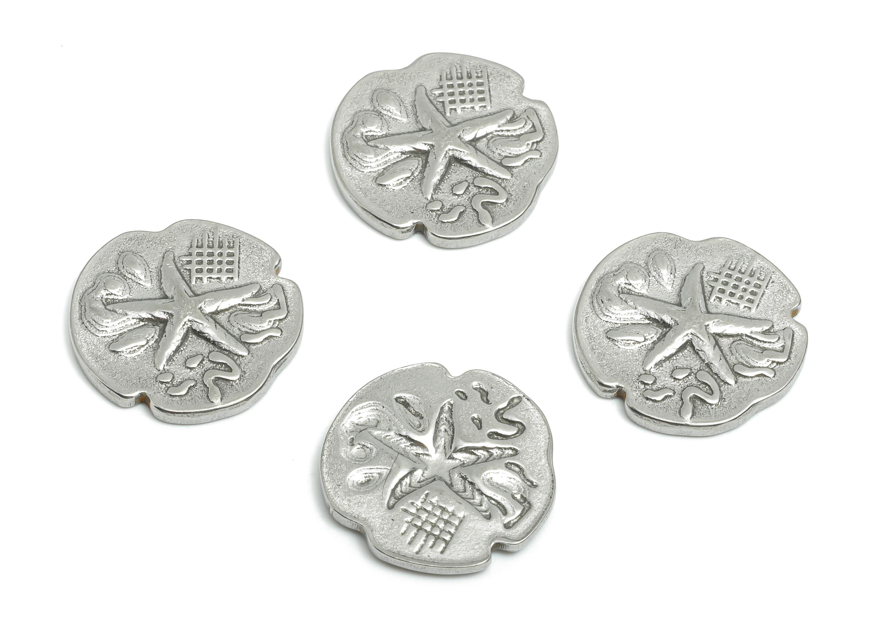 Stainless Steel Starfish Charms - Textured Irregular Round Marine Charm - Sea Life Jewelry - Steel Jewelry Making - 17.4x17.6x1.9mm - SS1814 - DOMEDBAZAAR