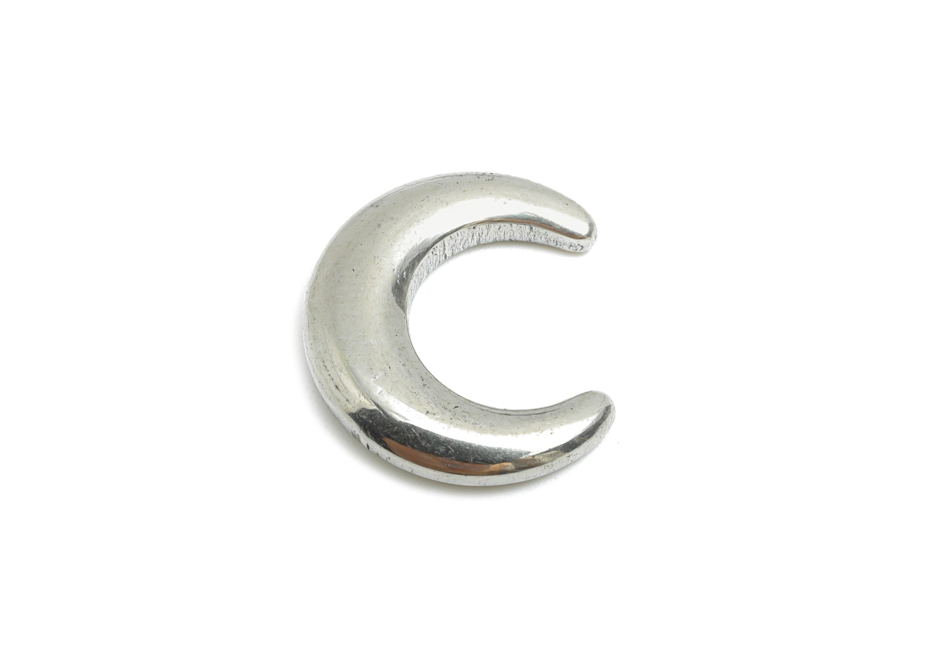 Stainless Steel Crescent Charm - Smooth Celestial Moon Charm - Steel Minimalist Cosmic Design - Silver Moon Jewelry - 14.8x12.9x3mm - SS1792 - DOMEDBAZAAR