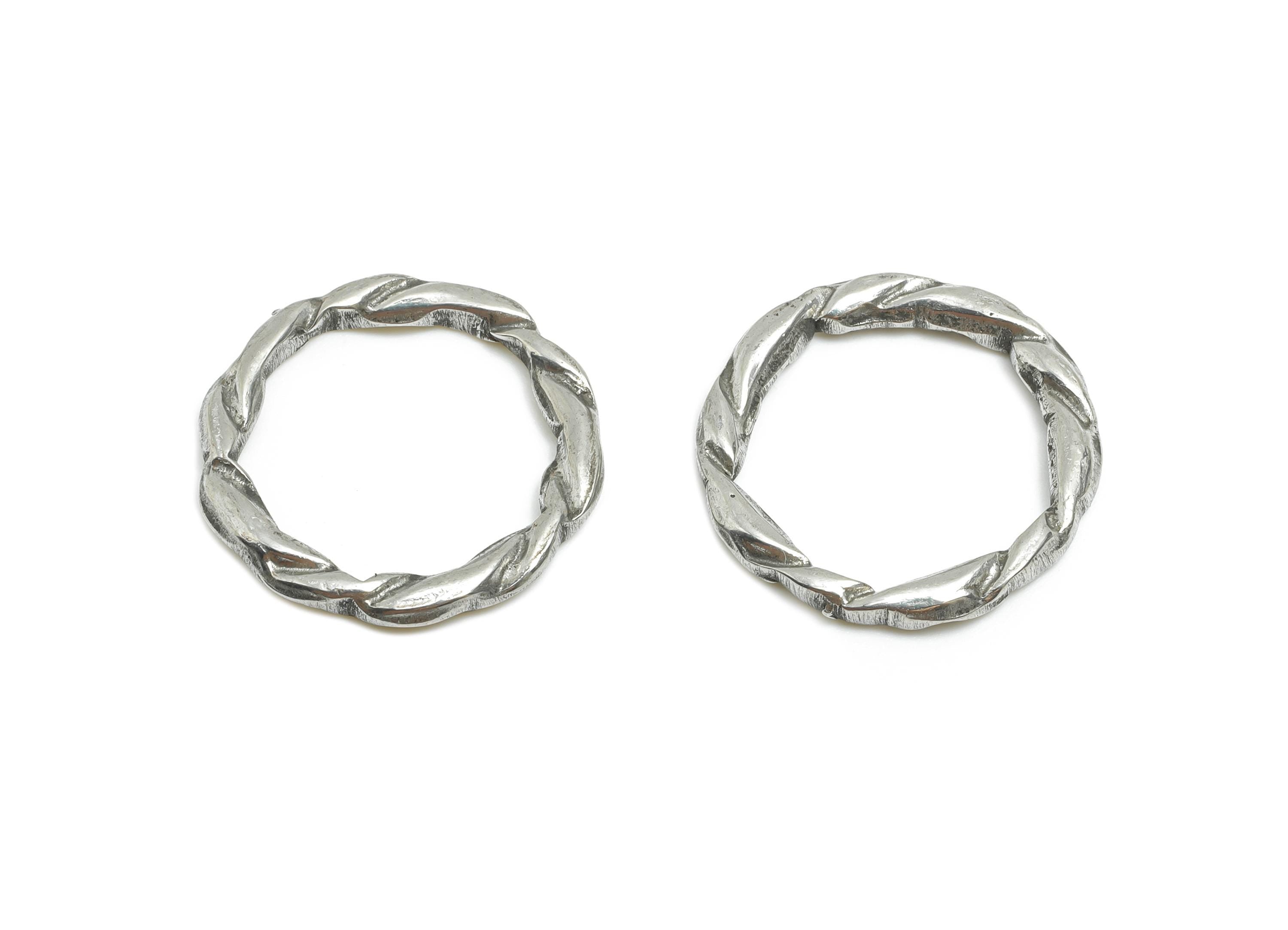 Stainless Steel Circular Charm - Minimalist Twisted Metal Charm - Geometric Twisted Charm - Stainless Steel Jewelry - 18x19x2.21mm - SS1948 - DOMEDBAZAAR