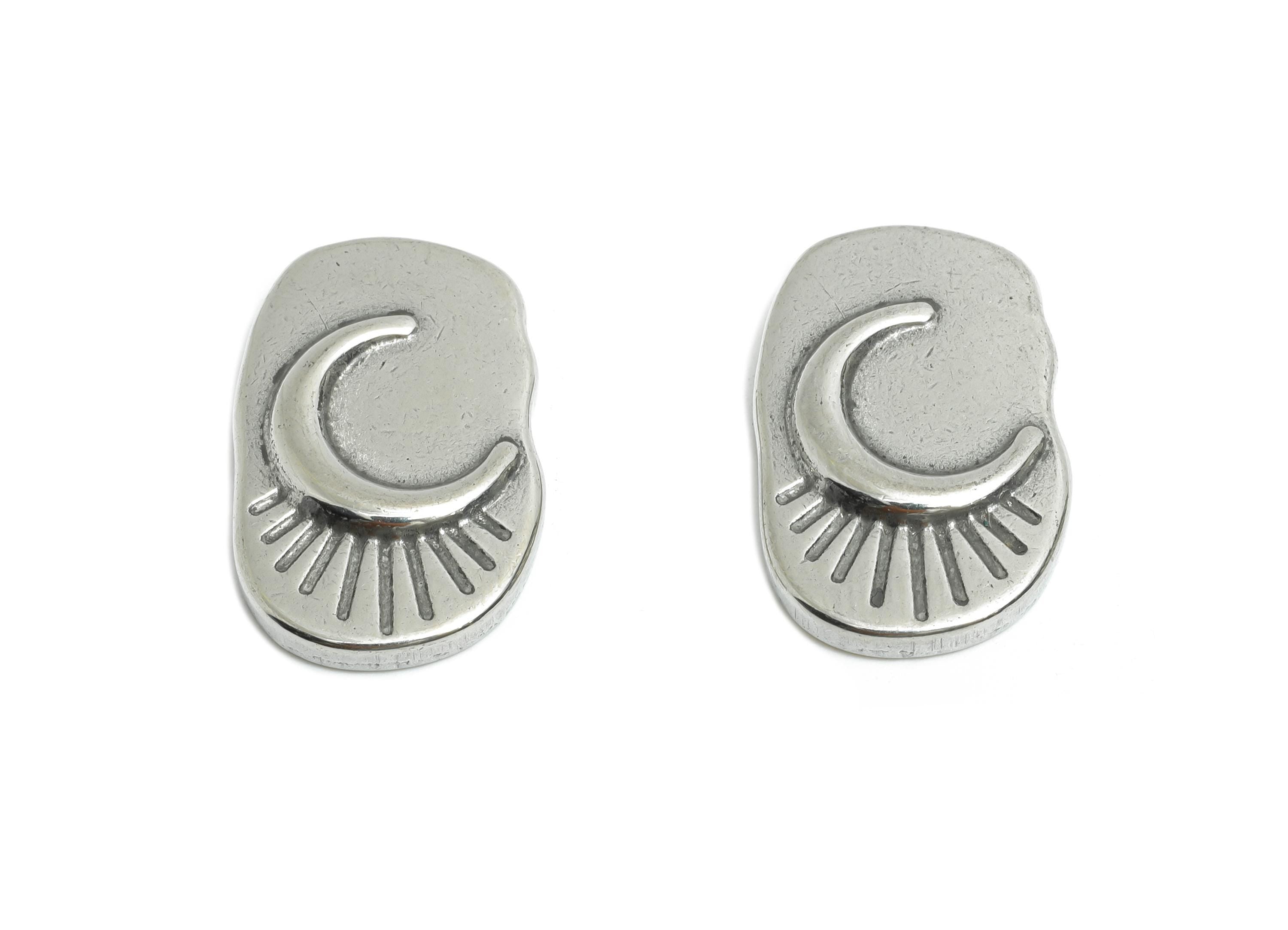 Crescent Moon Charms - Moon and Sun Rays Silver Color Charm - Celestial Moon Charm - Stainless Steel Jewelry Making - 22x14x3.51mm - SS1879 - DOMEDBAZAAR
