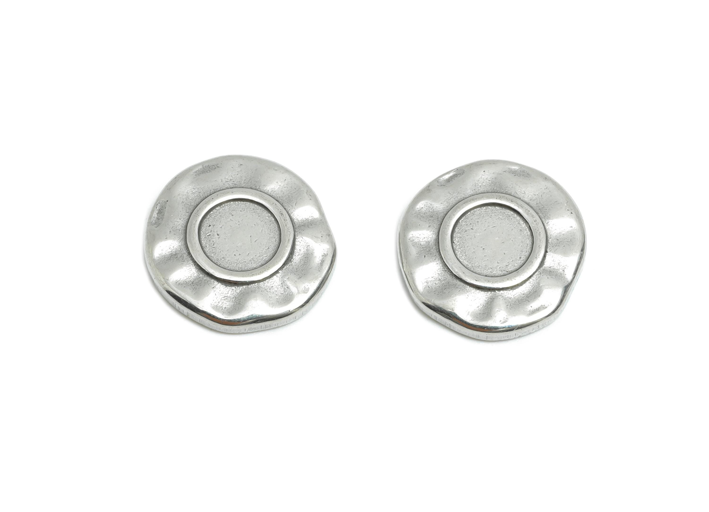 Stainless Steel Coin Charms - Hammered Round Steel Charm - Round Craft Supply For Gemstone - Stainless Steel Jewelry - 13x13x2.23mm - SS1891 - DOMEDBAZAAR