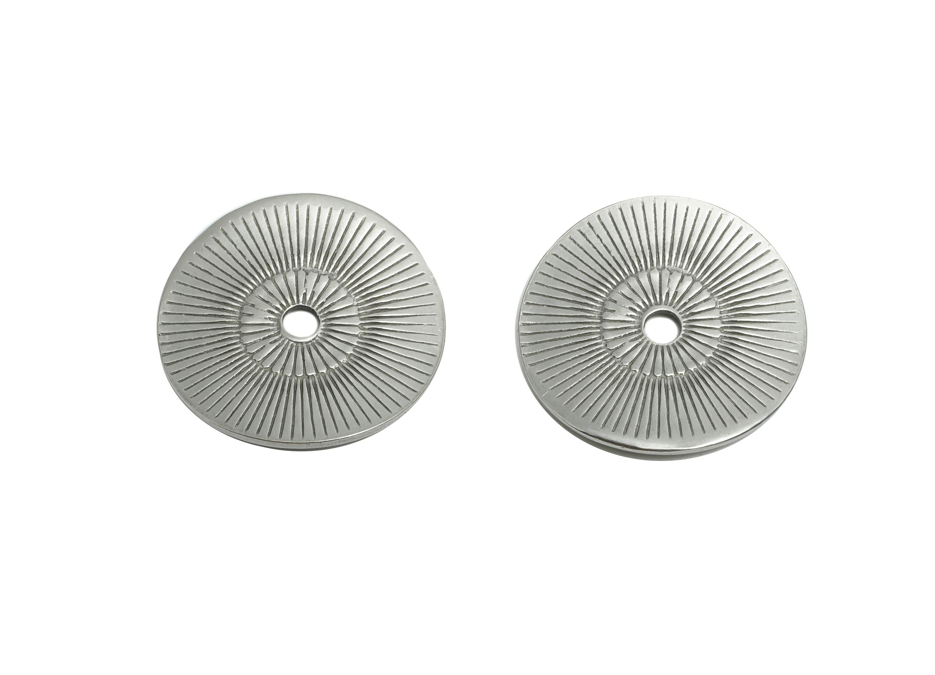 Steel Round Charm - Textured Steel Linear Pattern Charm With Loop - Spiral Geometry Charm - Stainless Steel Jewelry - 14x15x0.95mm - SS1967 - DOMEDBAZAAR