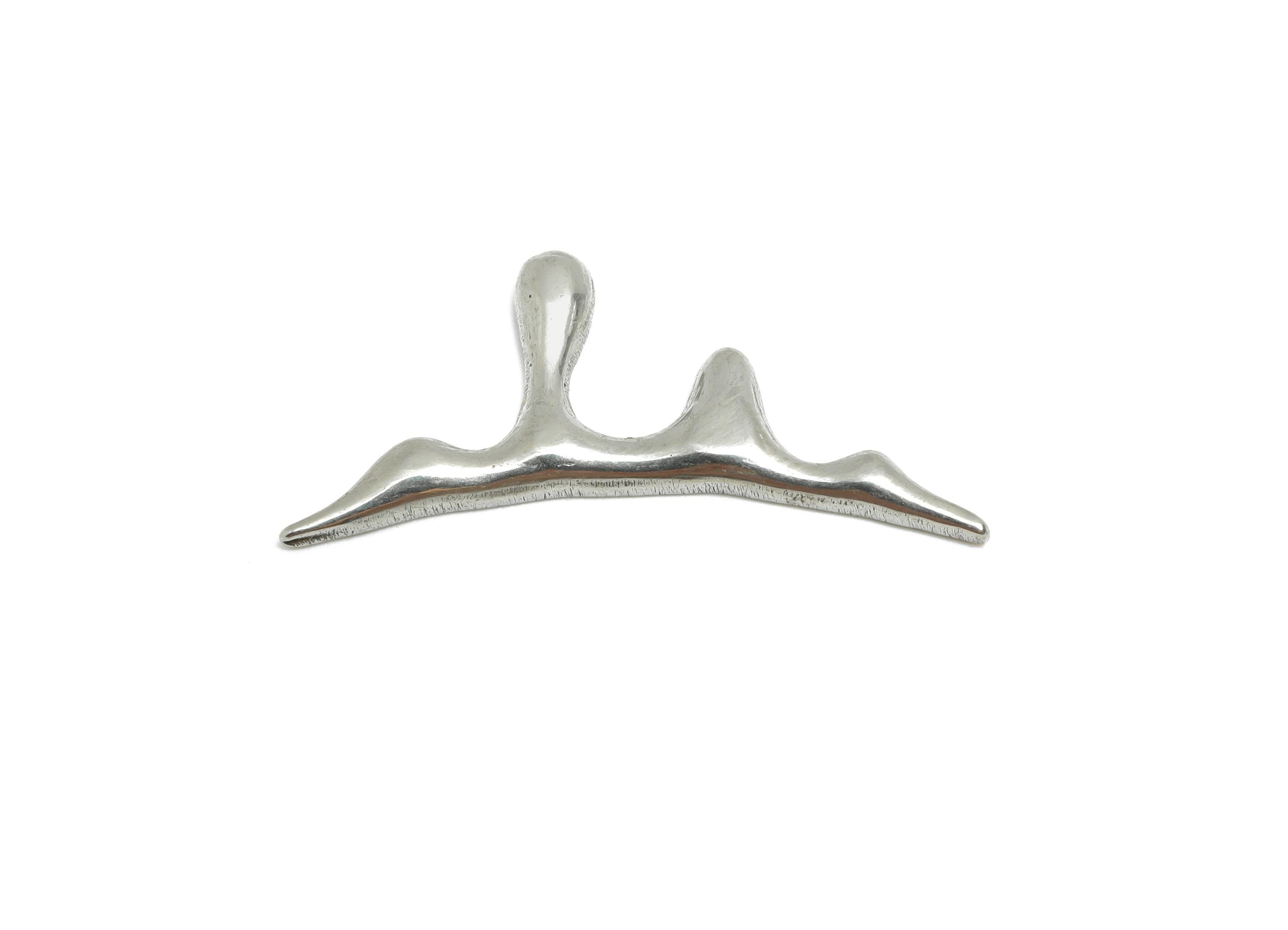 Steel Liquid Flow Charm - Abstract Melt Fluid Modern Jewelry - Minimalist Wave Charm - Stainless Steel Jewelry - 30x12x1.75mm - SS1750 - DOMEDBAZAAR