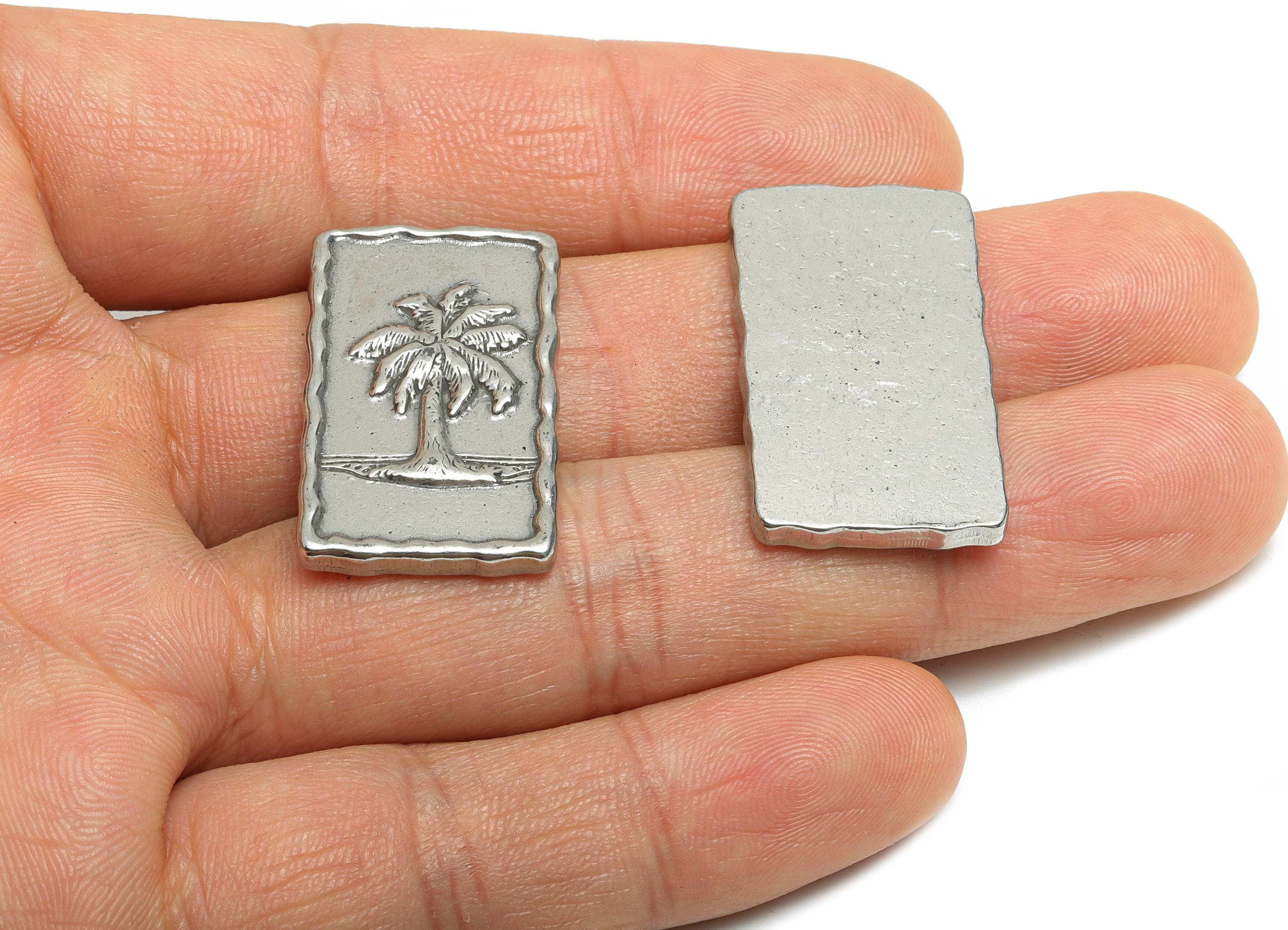 Stainless Steel Palm Tree Charms - Unique Rectangle Tropical Plant Charms - Summer Jewelry Charm - Jewelry Making - 30.26x17.97x3mm - SS1884 - DOMEDBAZAAR