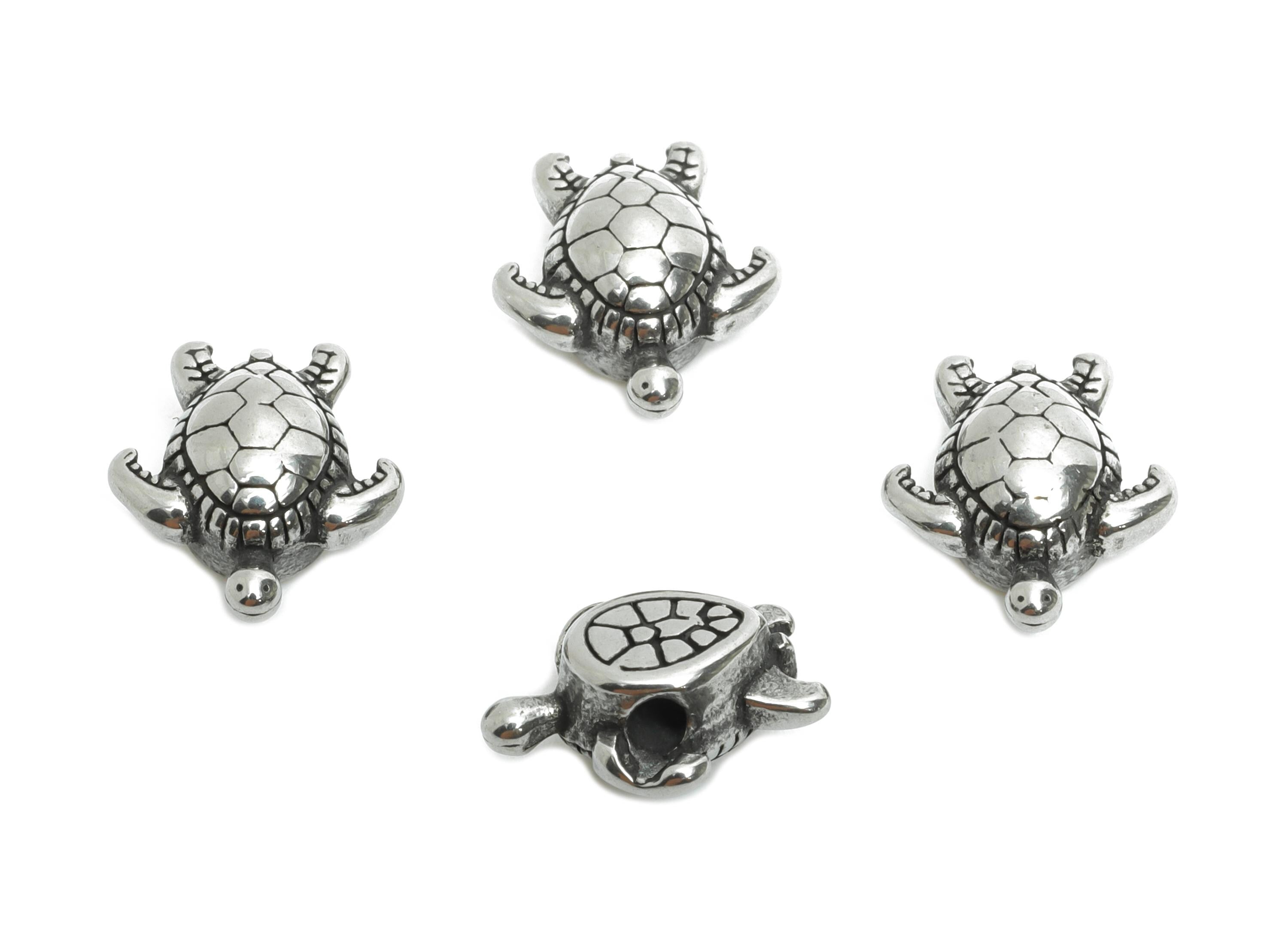 Stainless Steel Turtle Bead - Turtle Spacer Bead for Bracelet - 304 Stainless Steel - Marine Spacer Bead - Steel Finding - 11x10x5mm -SS1599 - DOMEDBAZAAR