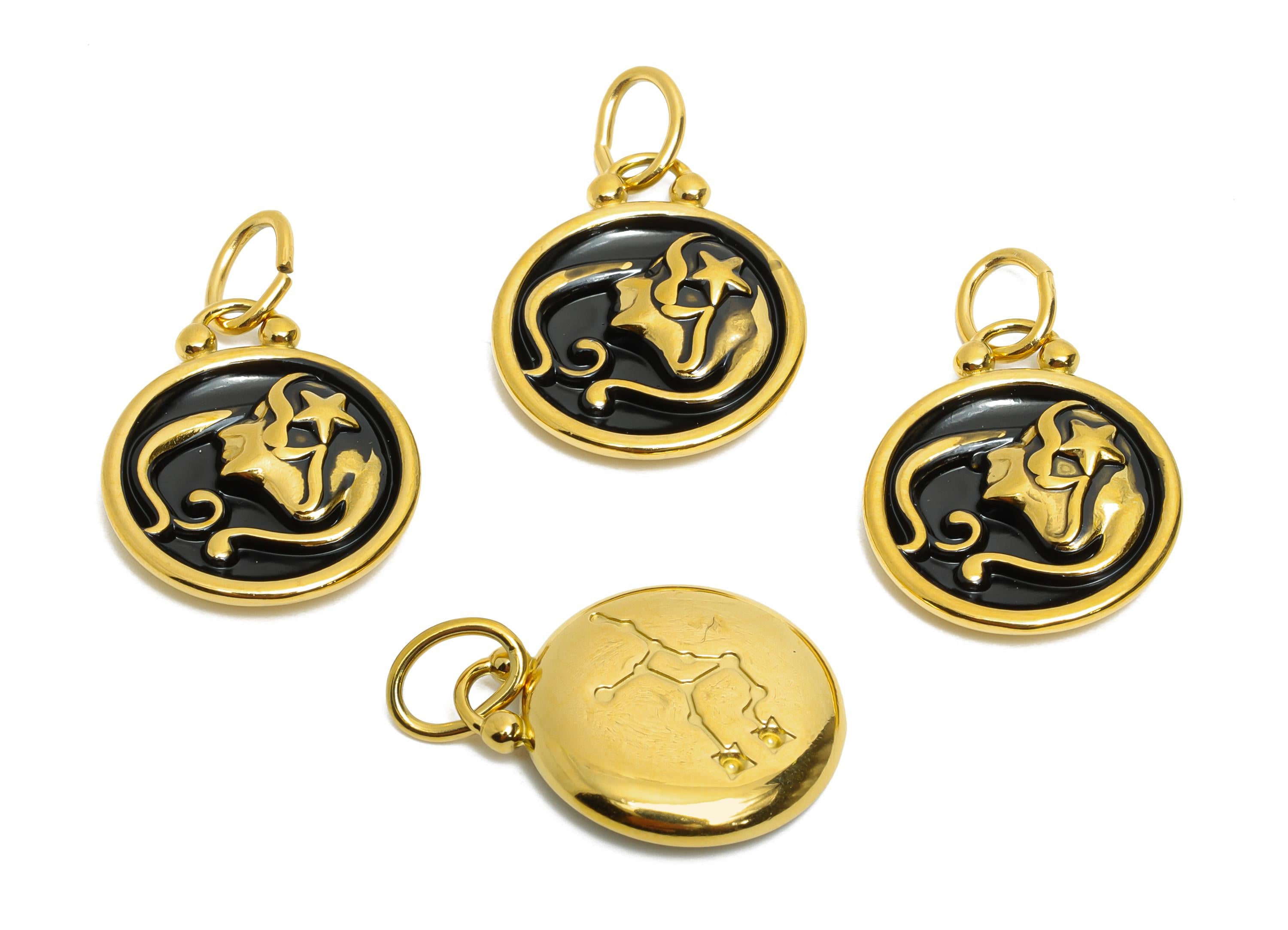 Virgo Zodiac Pendant - Enamel Stainless Steel Horoscope Pendant - Modern Stainless Steel Virgo Charm - Gold Plating - 20x16x2mm - SS1567G - DOMEDBAZAAR