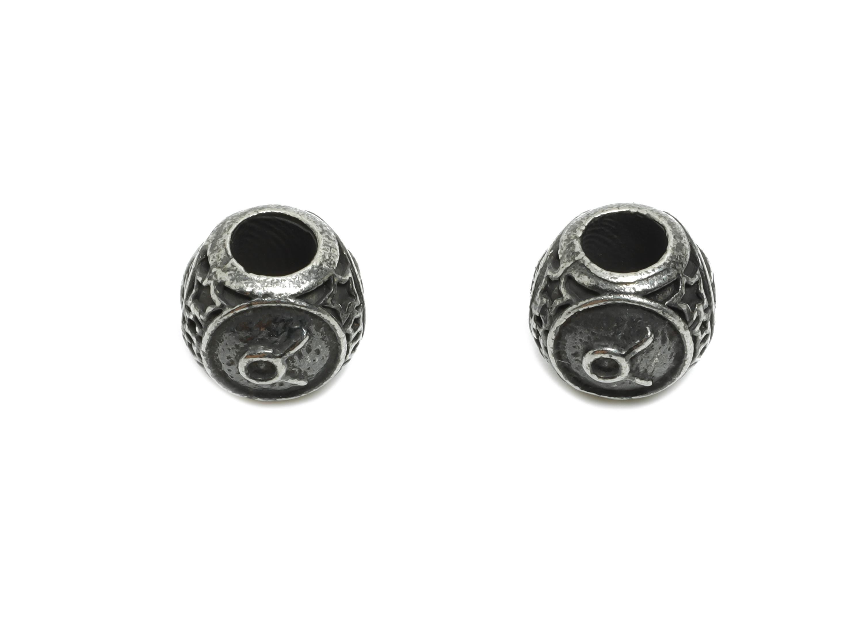 Steel Taurus Zodiac Beads - Astrology Spacer Bead for Bracelet - 304 Stainless Steel - Horoscope Steel Spacer Beads - 9x10x9.7mm - SS1560D - DOMEDBAZAAR