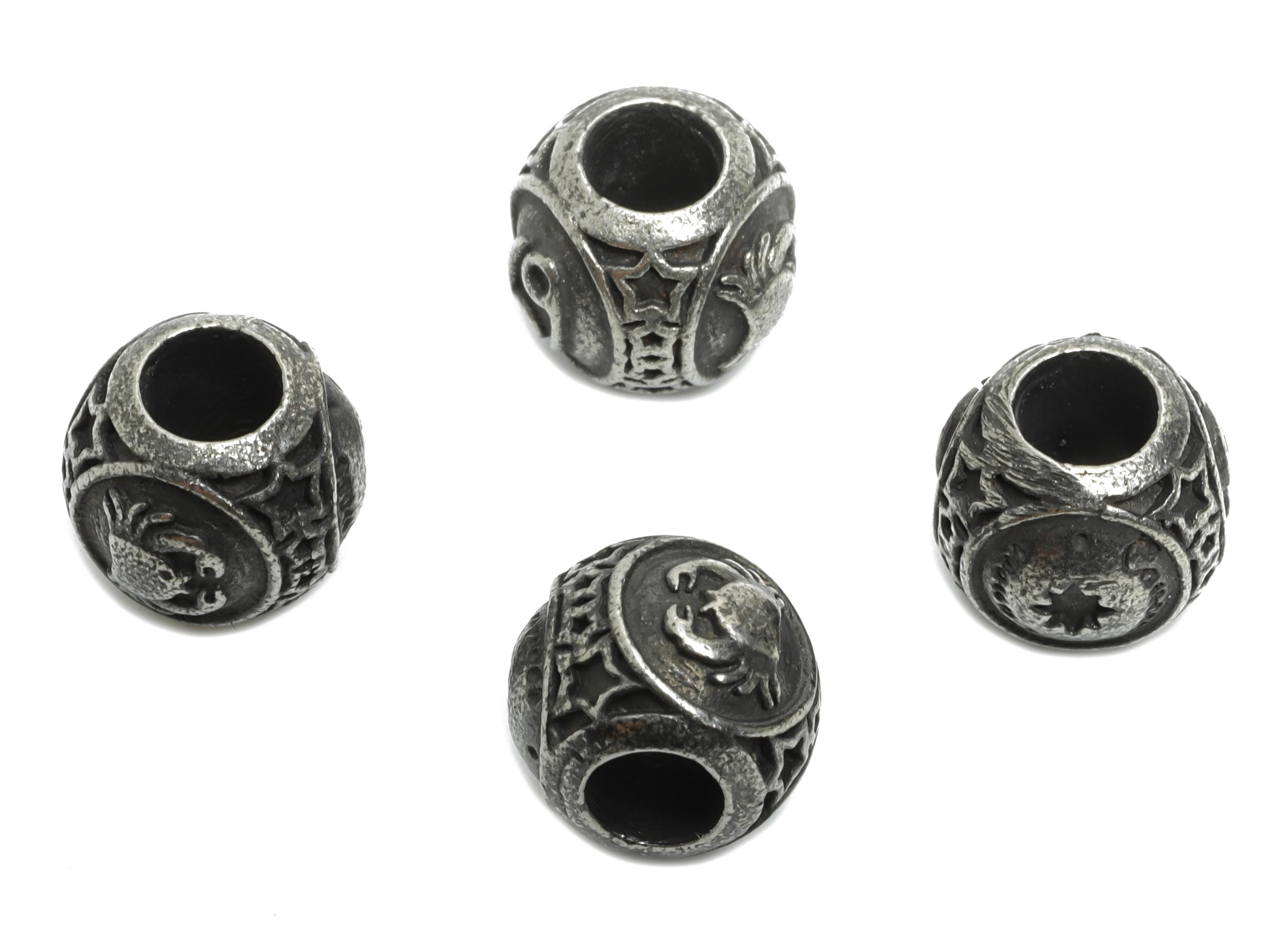 Steel Cancer Zodiac Beads - Astrology Spacer Bead for Bracelet - 304 Stainless Steel - Steel Horoscope Spacer Beads - 9x10x9.7mm - SS1560F - DOMEDBAZAAR